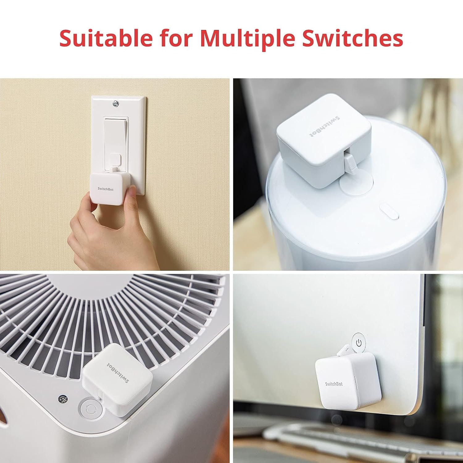 Detalle de SwitchBot Smart Switch Button Pusher Rechargeable – High Torque Fingerbot with USB-C Charging, Matter‑Ready