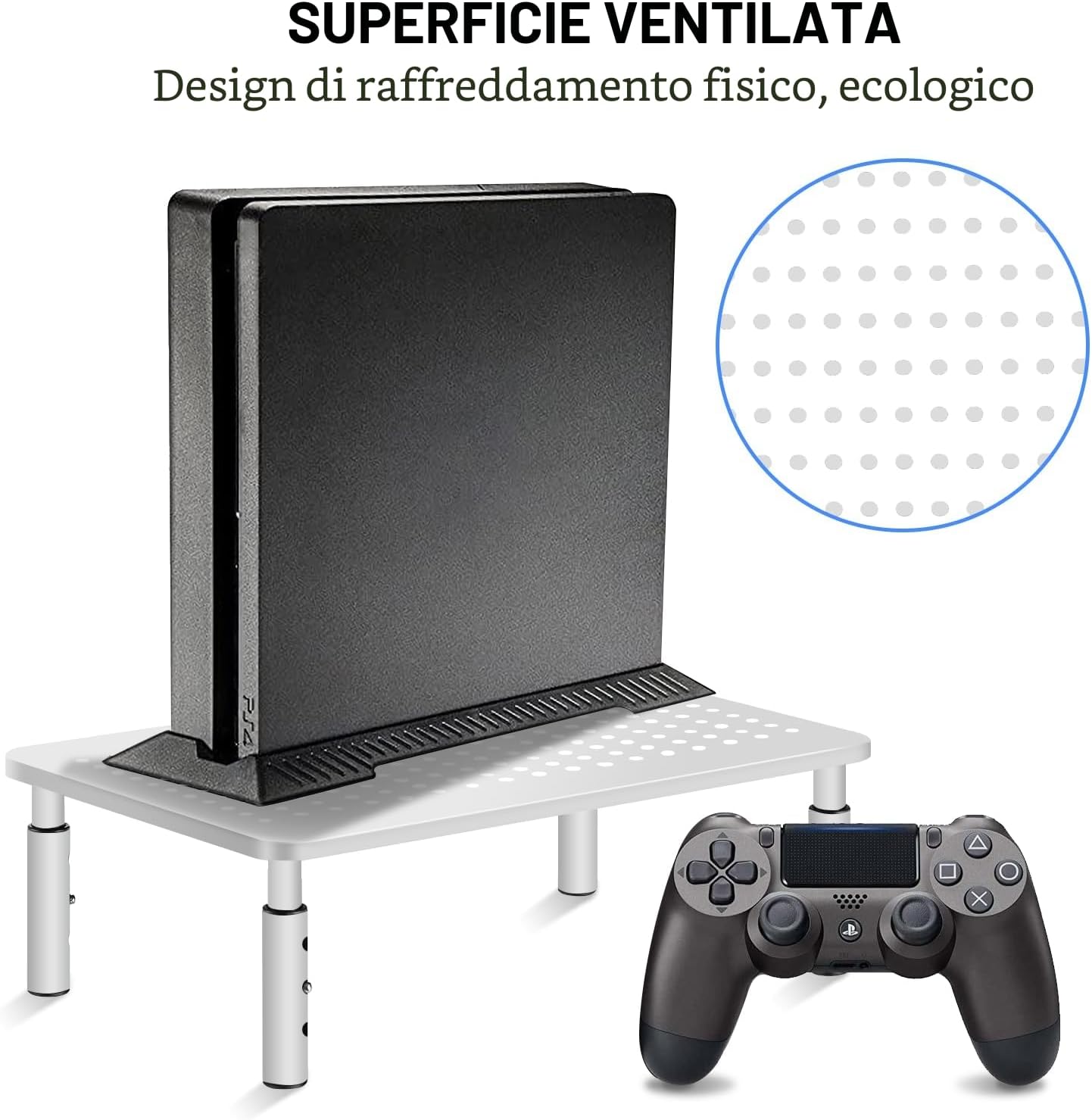 Thumbnail 2 de Suptek supporto per monitor Rialzo regolabile in altezza (bianco) fino a 20 kg