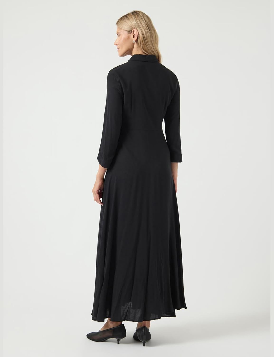 Detalle de YAS Female Kleid YASSAVANNA mit Kent-Kragen und Frontknopfleiste
