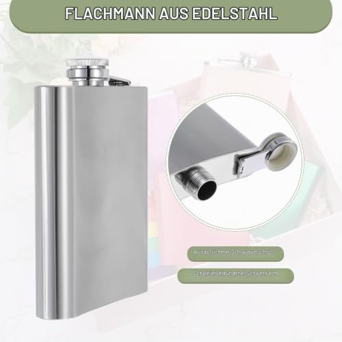 Detalle de QUARKZMAN Flachmann 500 ml Edelstahl – auslaufsicher, kompakt und zuverlässig für Outdoor-Aktivitäten