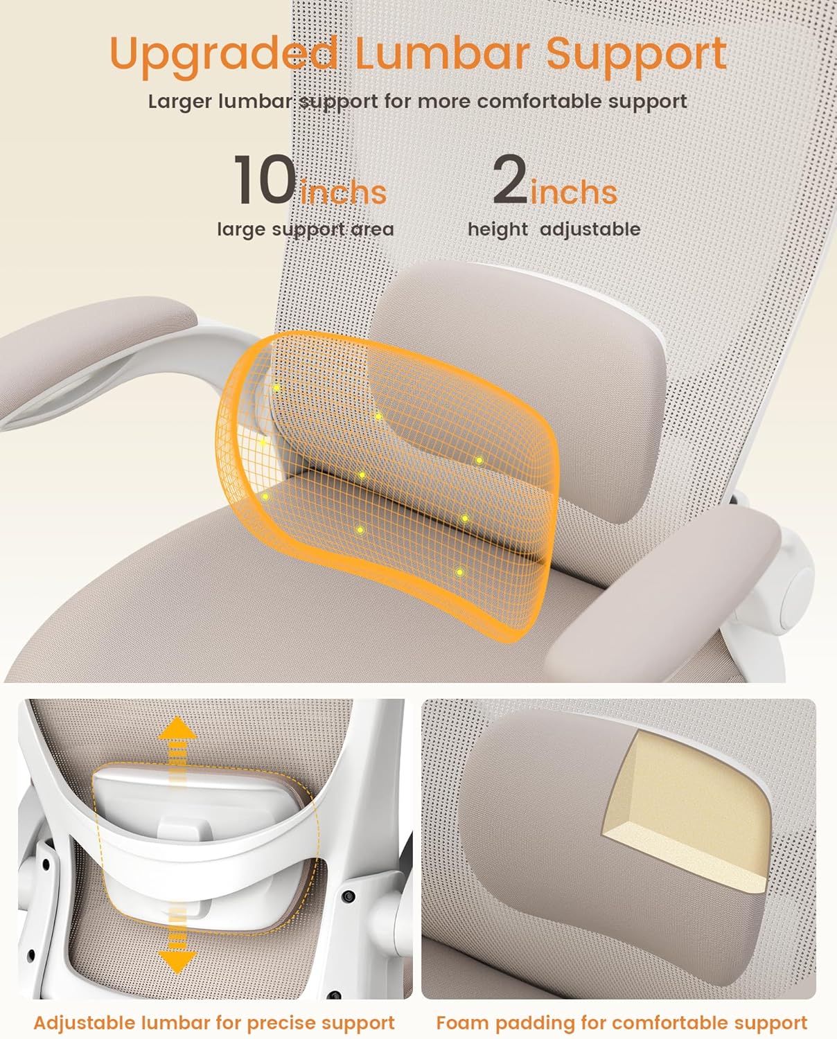 Thumbnail 3 de MUXX.STIL Office Chair: Ergonomic Mesh Chair with Adjustable Lumbar Support and Flip-Up Armrests