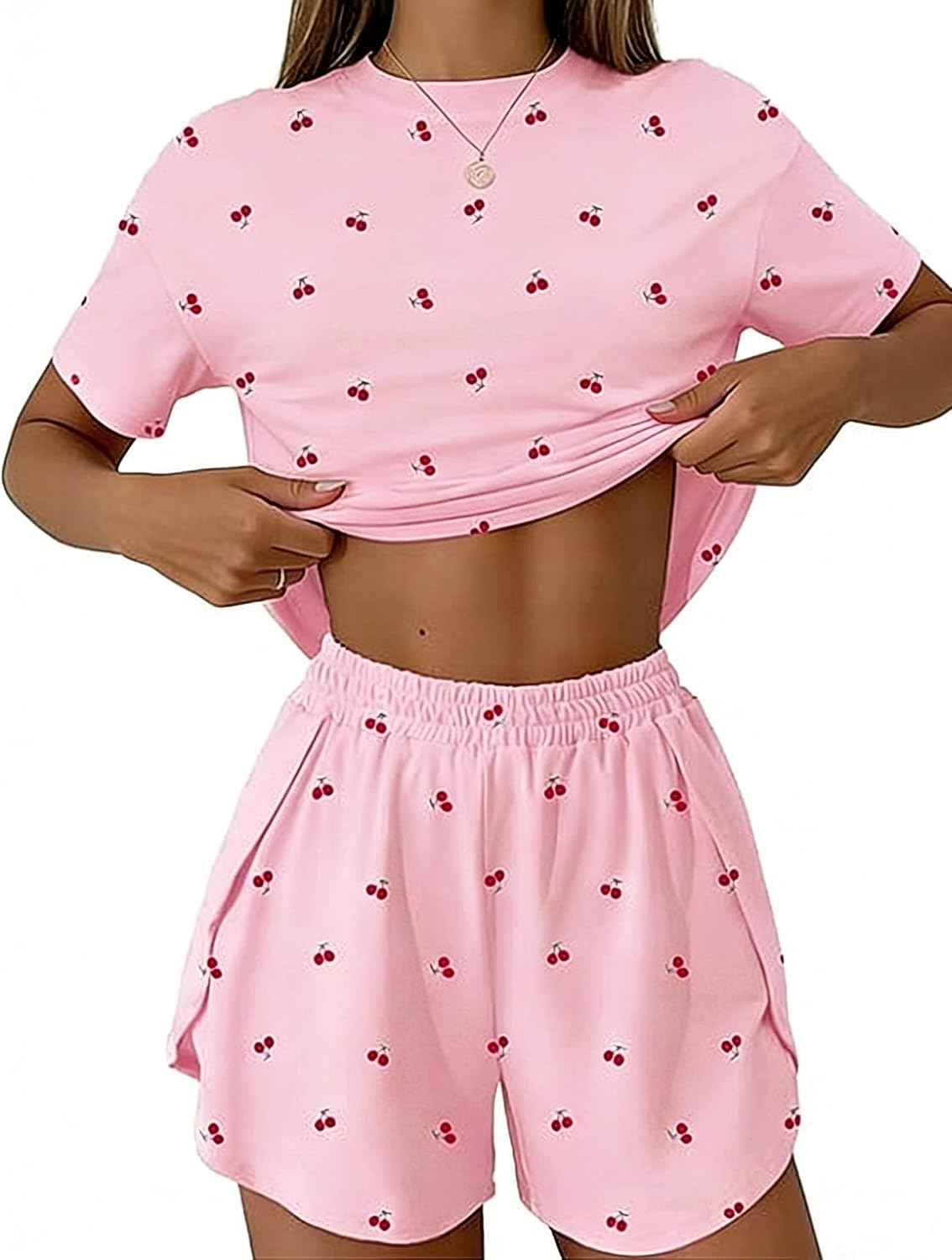 Thumbnail 6 de IECCP Schlafanzug Damen Kurz – Zweiteiliges Sommer-Set für Zuhause