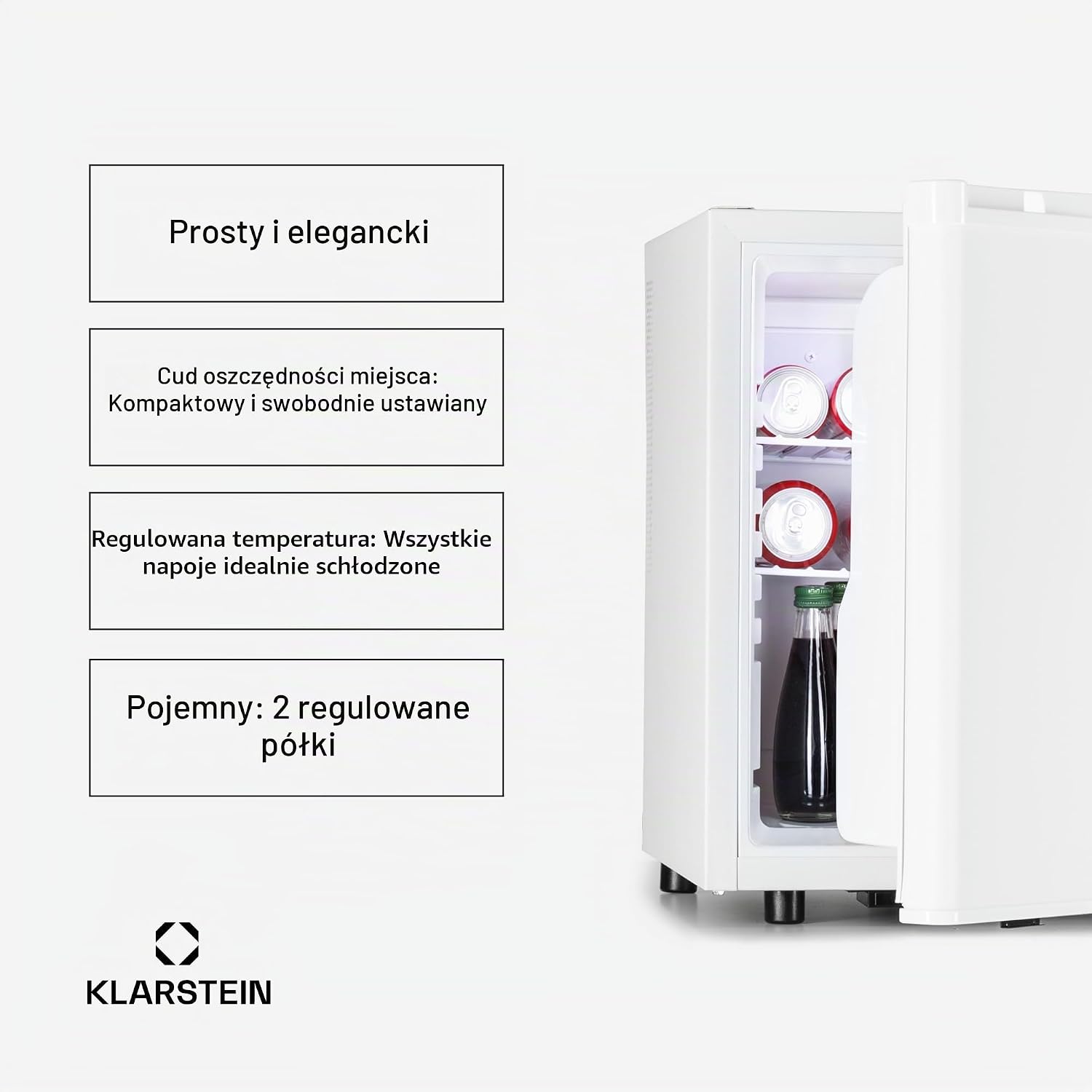 Thumbnail 2 de Klarstein Happy Hour 10035239 – minilodówka 45 l z regulowanymi półkami
