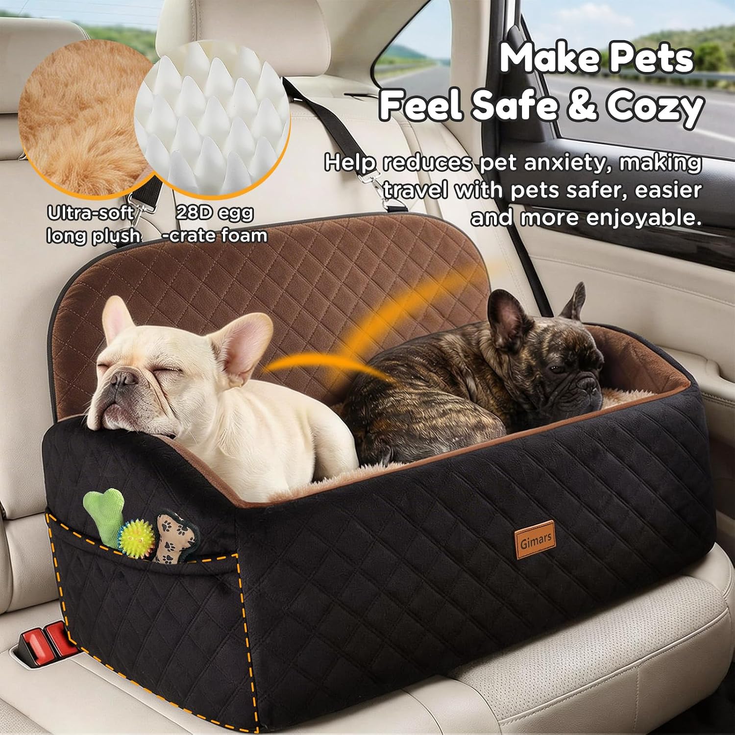 Thumbnail 3 de Gimars Seggiolino auto reversibile per cani fino a 27 kg: comfort, sicurezza e versatilità