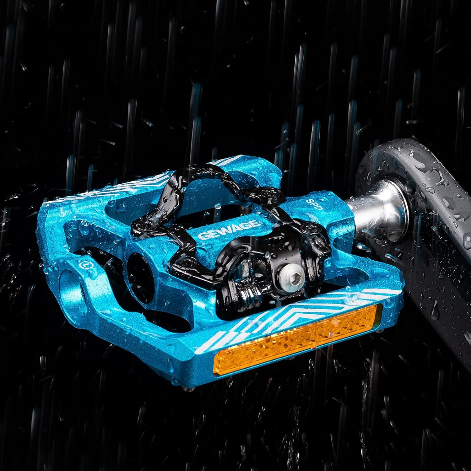 Thumbnail 6 de GEWAGE pedali a scatto 2 in 1 con catarifrangenti e piatto, gambo 9/16" per MTB ed e-bike