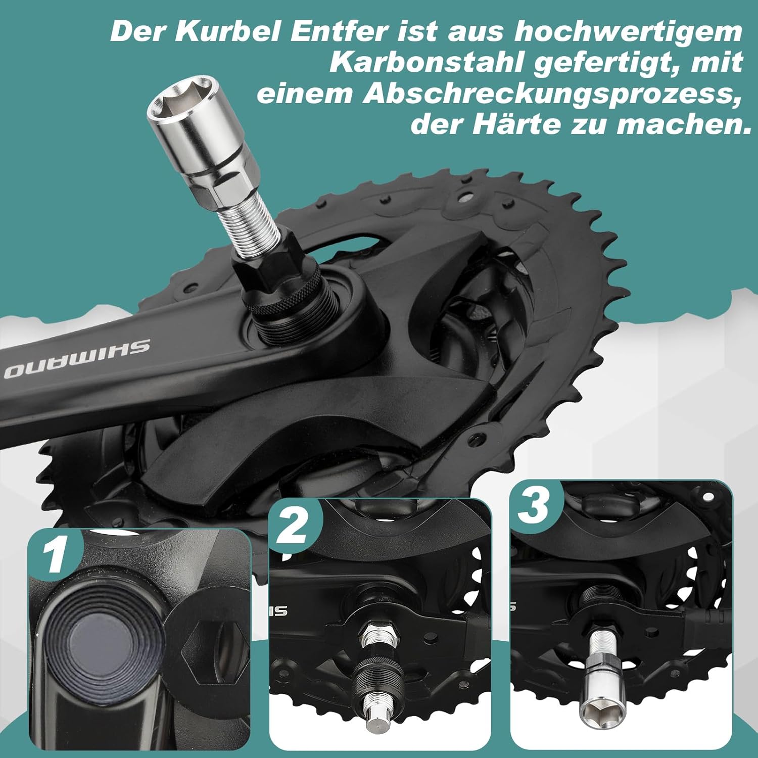 Detalle de Fengzio estrattore per pedivelle e movimento centrale per biciclette – Set completo 16 mm