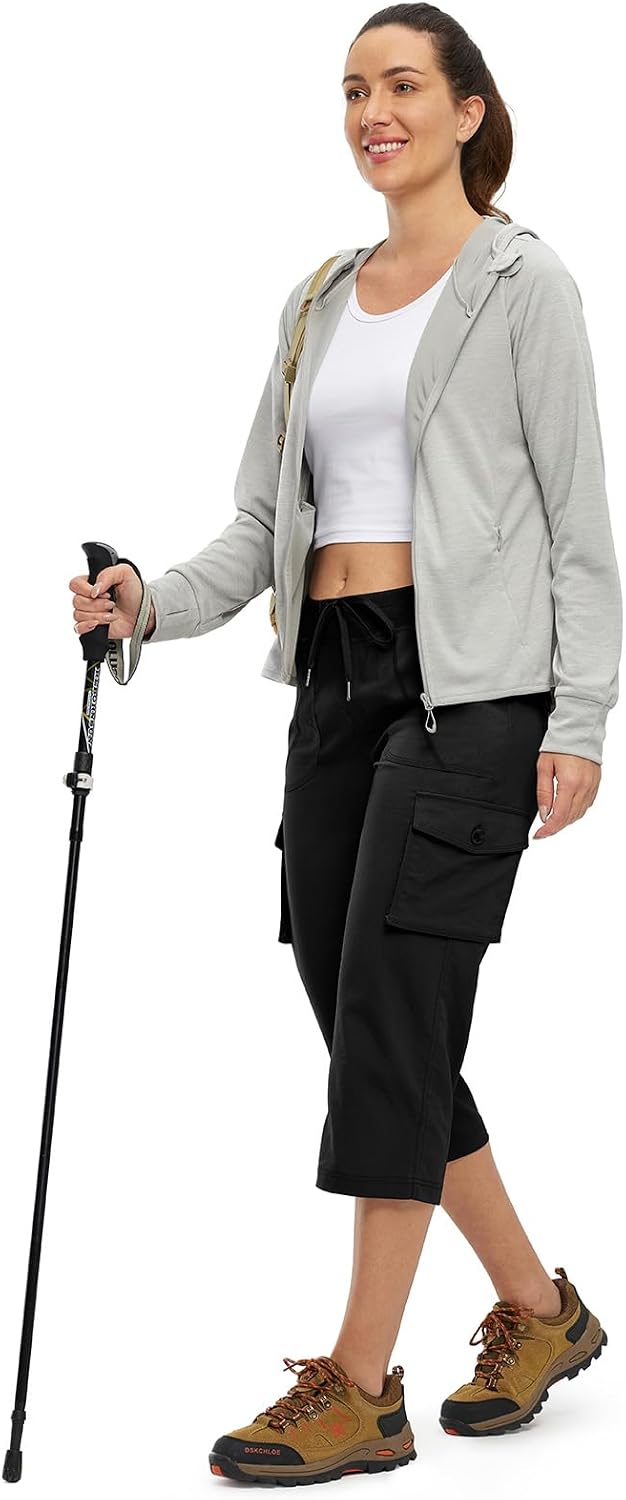 Thumbnail 6 de TBMPOY Womens Cargo Capris Lightweight Hiking Pants (6 Pockets, Quick-Dry, Cropped Cotton)