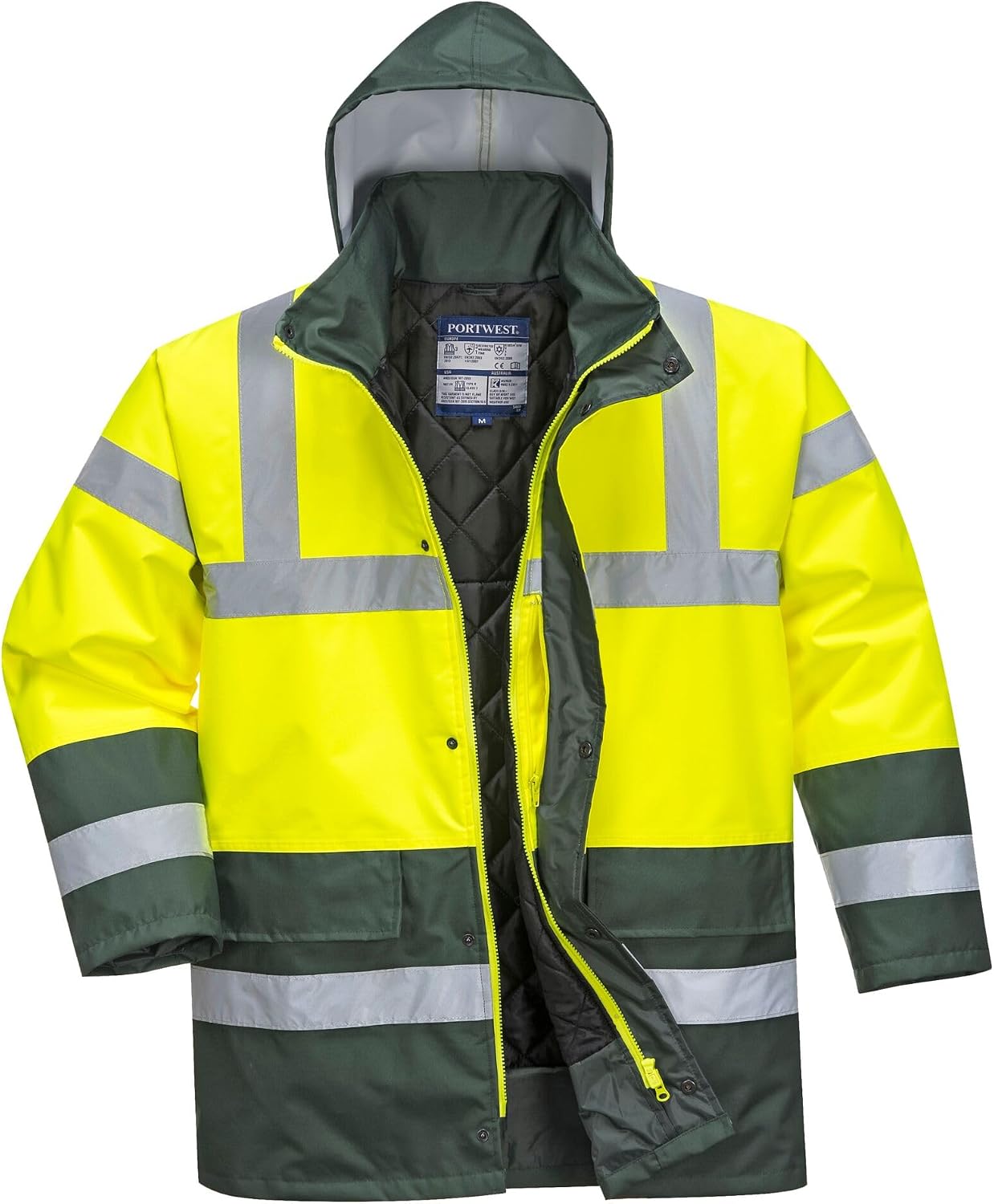 Detalle de Parka bicolore Portwest Parka Bicolore Traffic S466YBRM Jaune/Noir (EN ISO 20471, jusqu’à -40 °C)