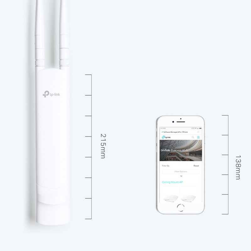 Detalle de TP-Link EAP110-Outdoor V3: Punto de Acceso Wi‑Fi Exterior N300 con IP65 y PoE Pasivo