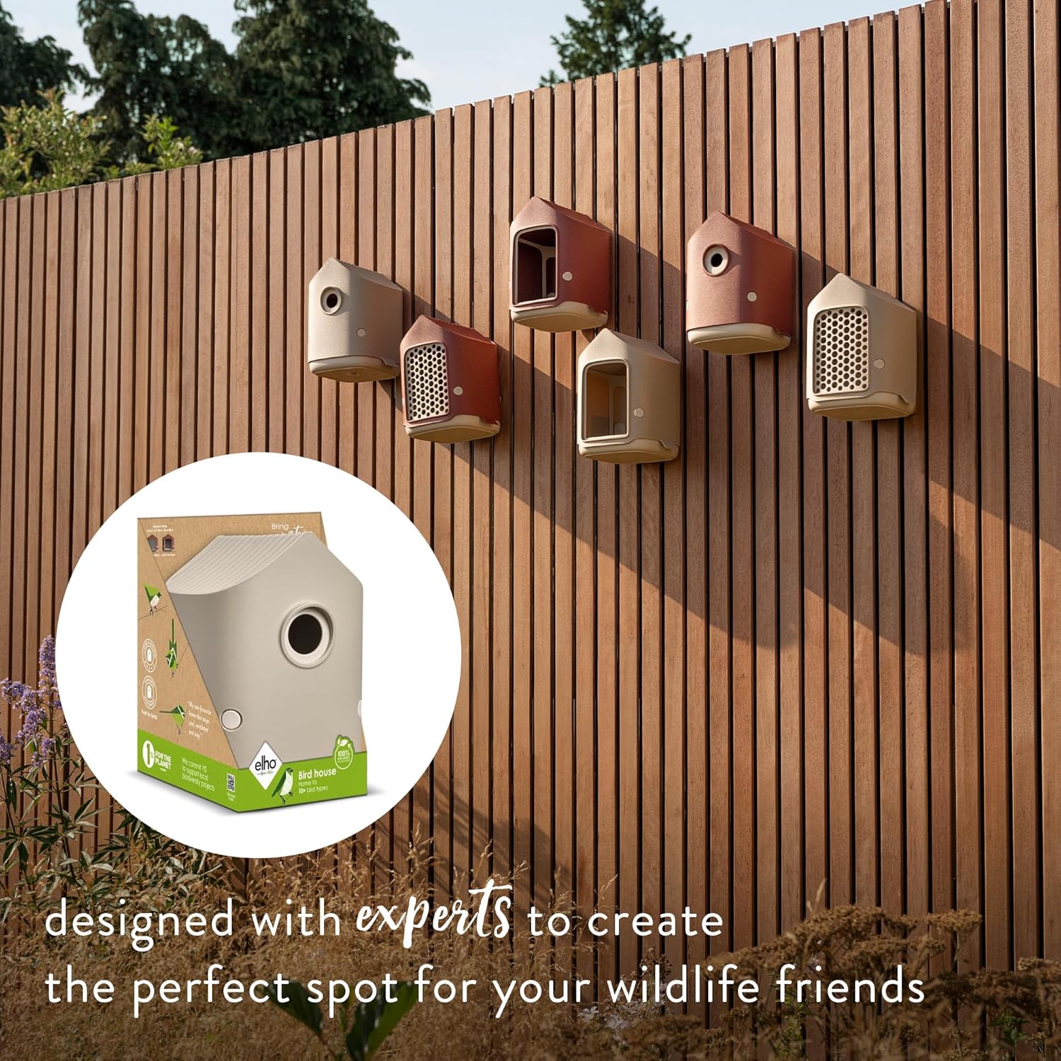 Detalle 2 de Elho Cosy Bird House 18cm: Sustainable Shelter for Your Garden Visitors