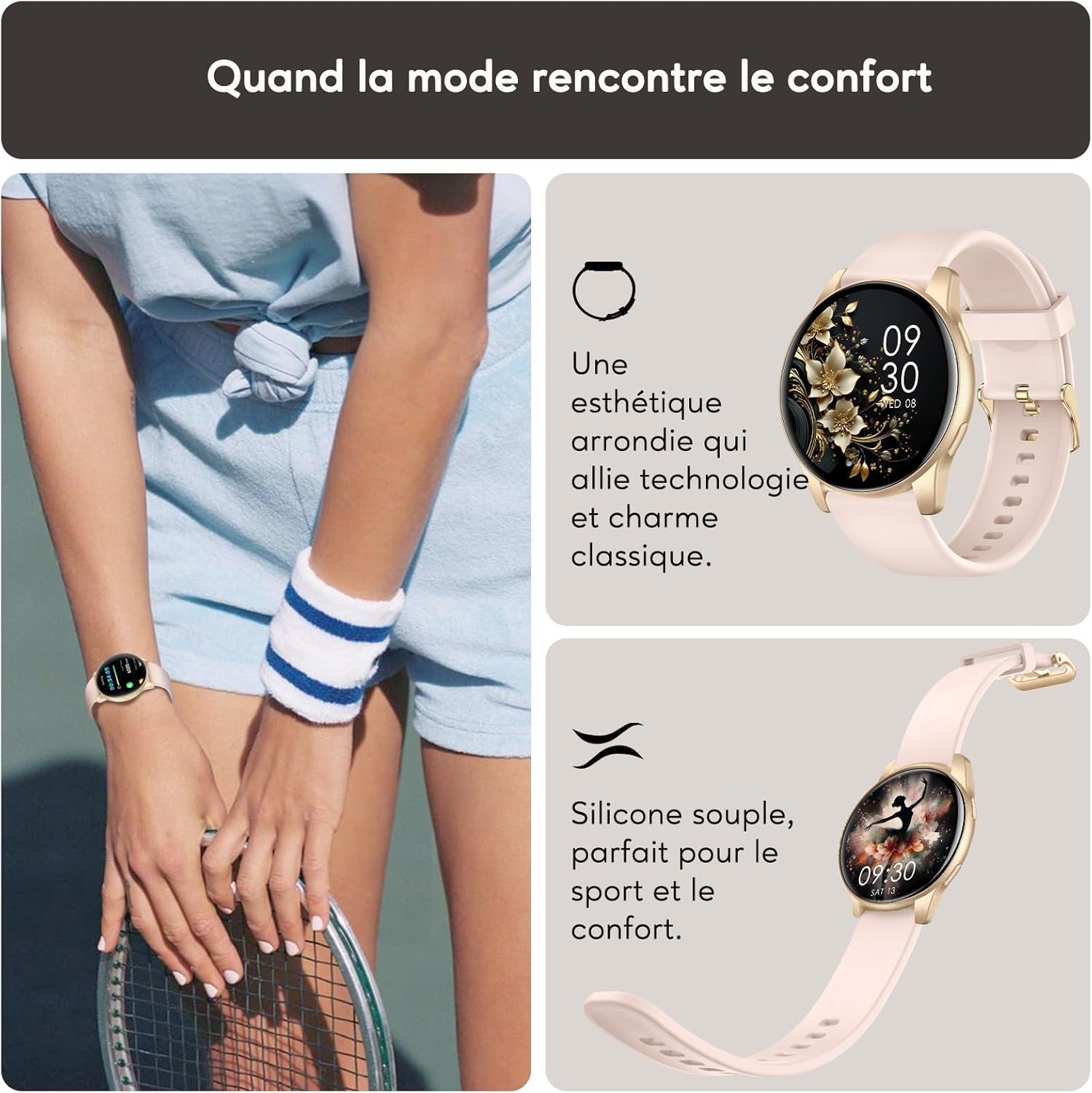 Thumbnail 1 de AcclaFit Montre Connectée 1,38'' – Suivi santé et sport, IP68, 147+ modes