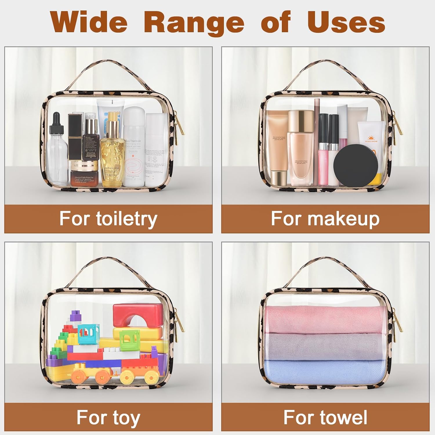 Detalle de Wedama Clear Toiletry Bags, 3-Pack