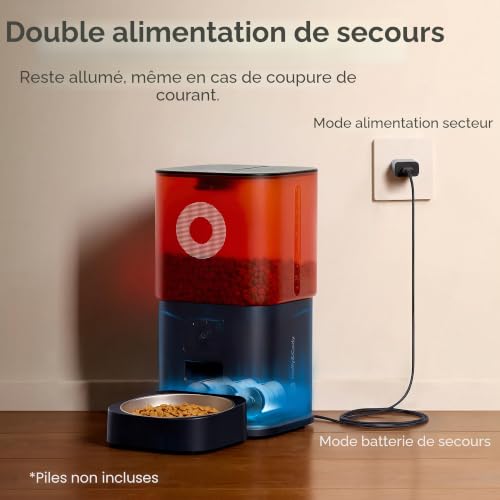 Thumbnail 6 de MOLLY&CODY Distributeur automatique de croquettes avec caméra, 6 L, Wi-Fi 2,4 GHz