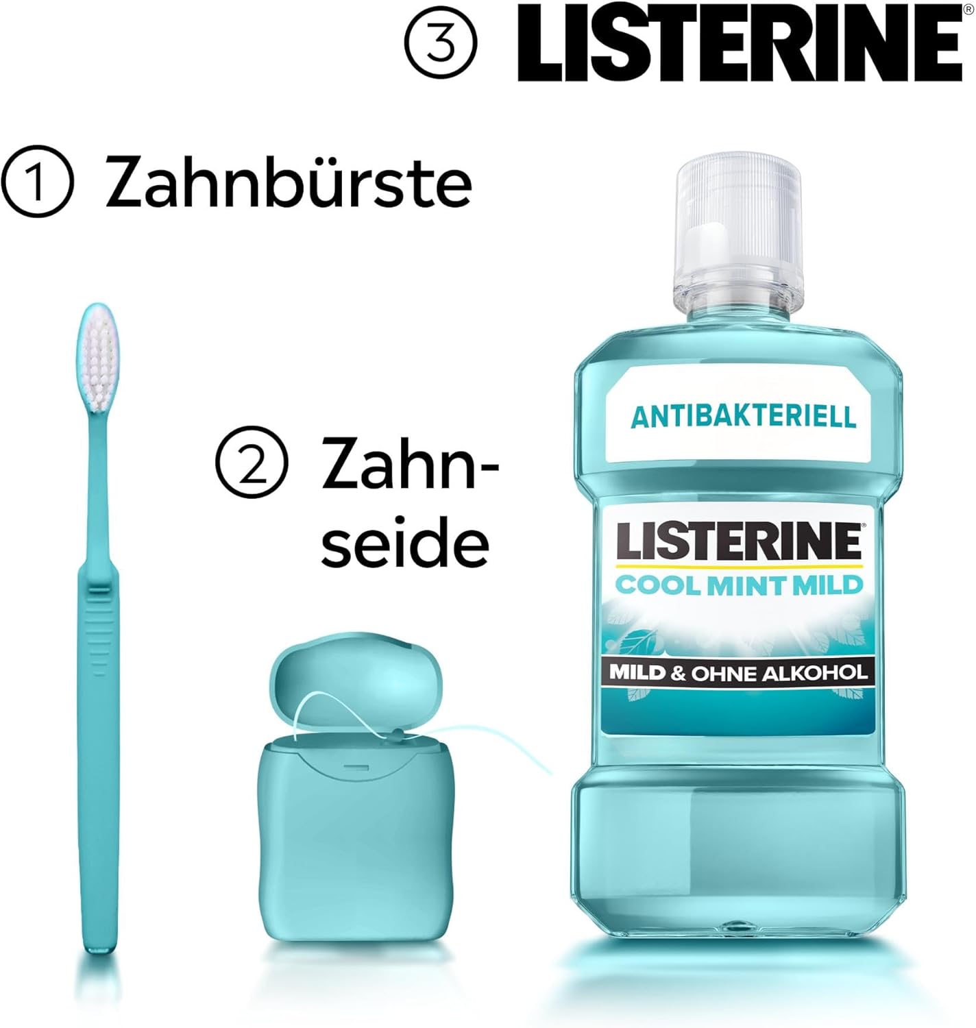 Thumbnail 4 de LISTERINE Cool Mint Mild 6 x 500 ml antibakterielle alkoholfreie Mundspülung