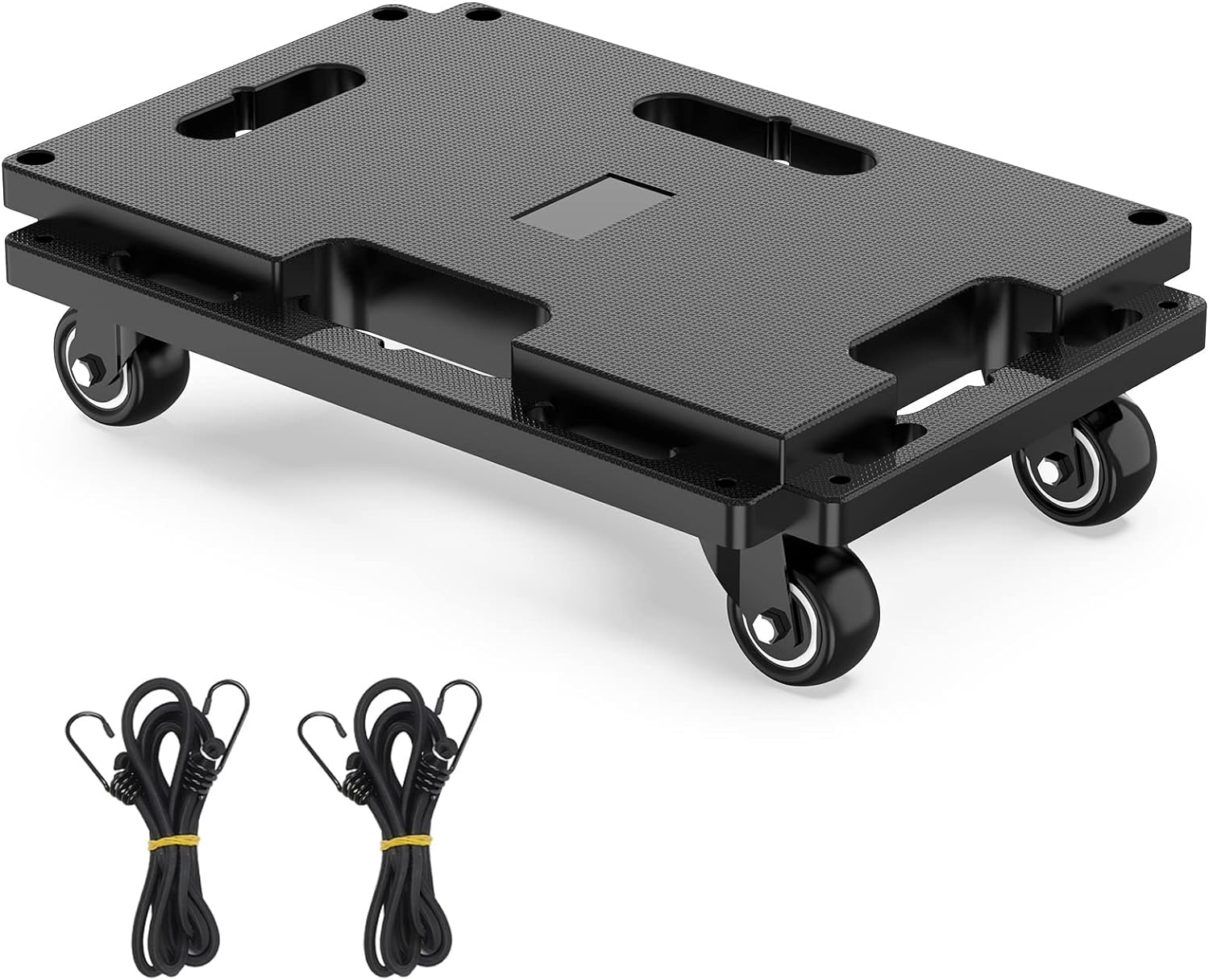 SOLEJAZZ Connectable Moving Furniture Dolly (200KG) – heavy-duty 4-wheel piano mover cart, black