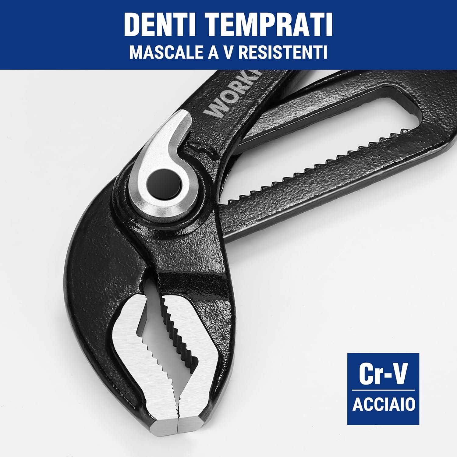 Thumbnail 3 de WORKPRO Pinze Regolabili per Tubi e Dadi 2 Pezzi (200 mm e 250 mm) – Impugnatura ergonomica e regolazione fine