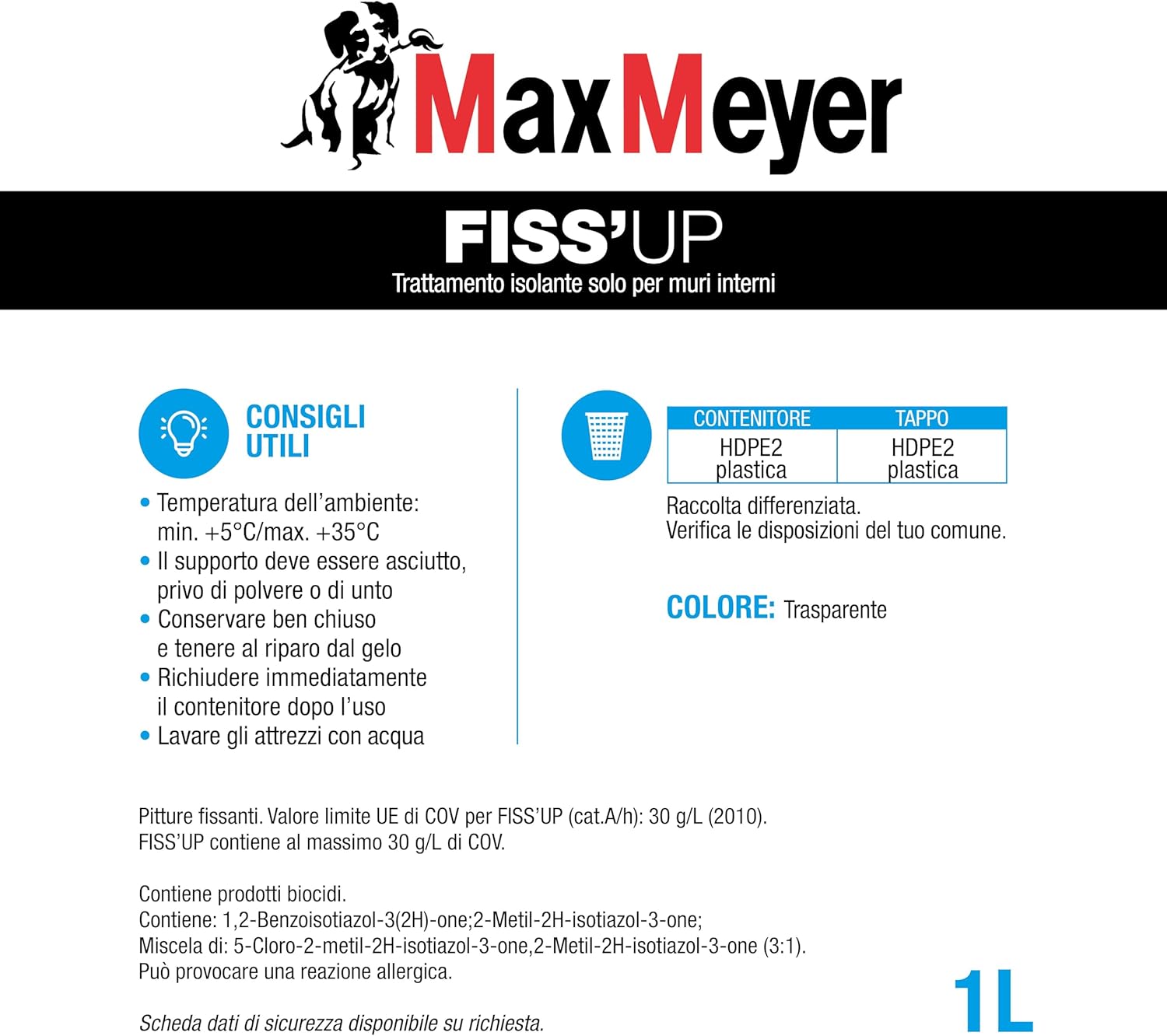 Detalle 2 de Maxmeyer Fiss'Up Trasparente 1 L