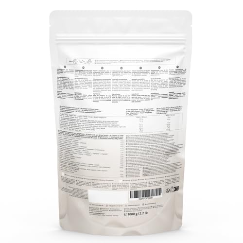 Detalle de Nutri + Protein Pulver Neutral 1 kg – 80% Eiweiß, zuckerfrei, fettfrei – Backprotein, ungesüßt, natürlich