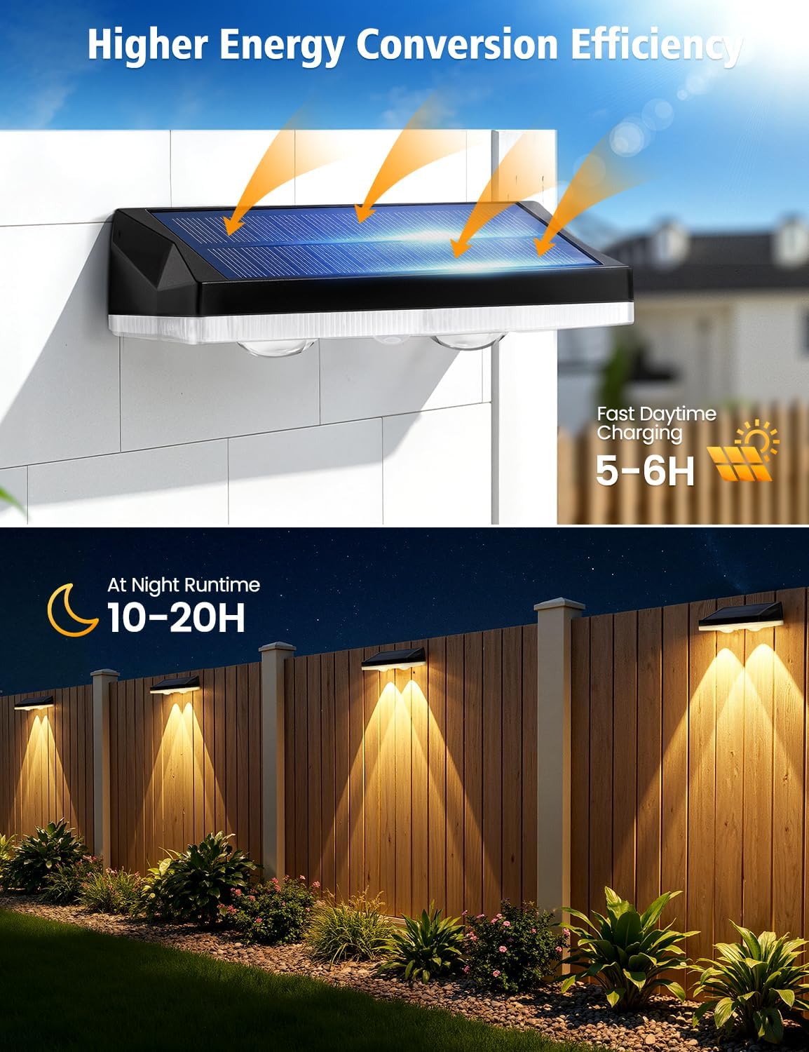 Detalle de VIIIVA Solar Fence Lights RGB, 6 pack