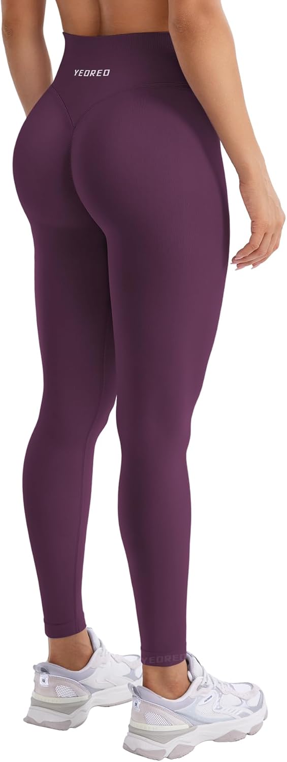 YEOREO Damen Sportleggings Invisible Scrunch – Hoch taillierte Yoga- und Booty-Leggings