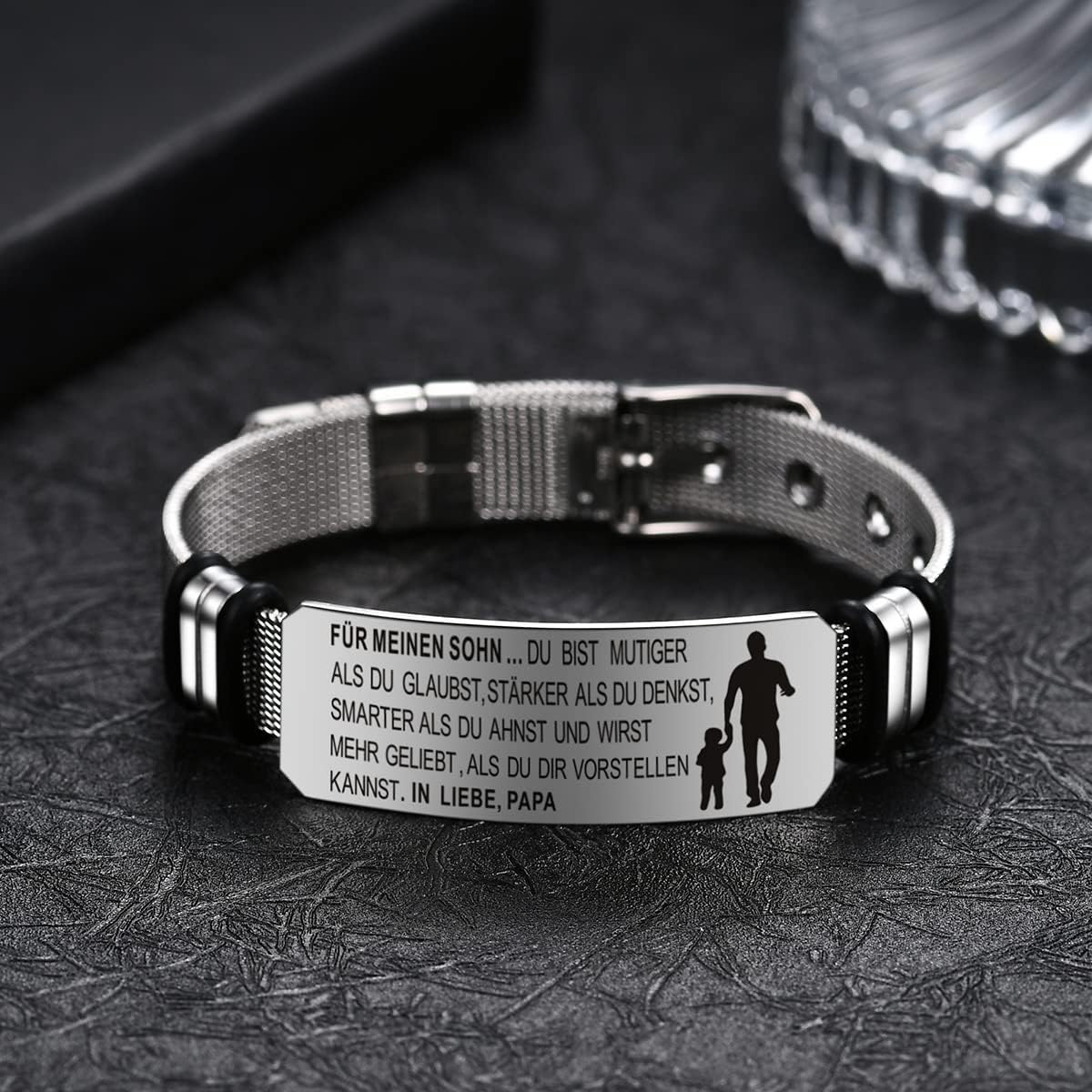 Thumbnail 6 de YOTHIWAD Armband „An meinen Sohn“ mit Gravur aus 316L-Edelstahl – personalisiertes Geschenk zum Abschluss, Geburtstag & Weihnachten