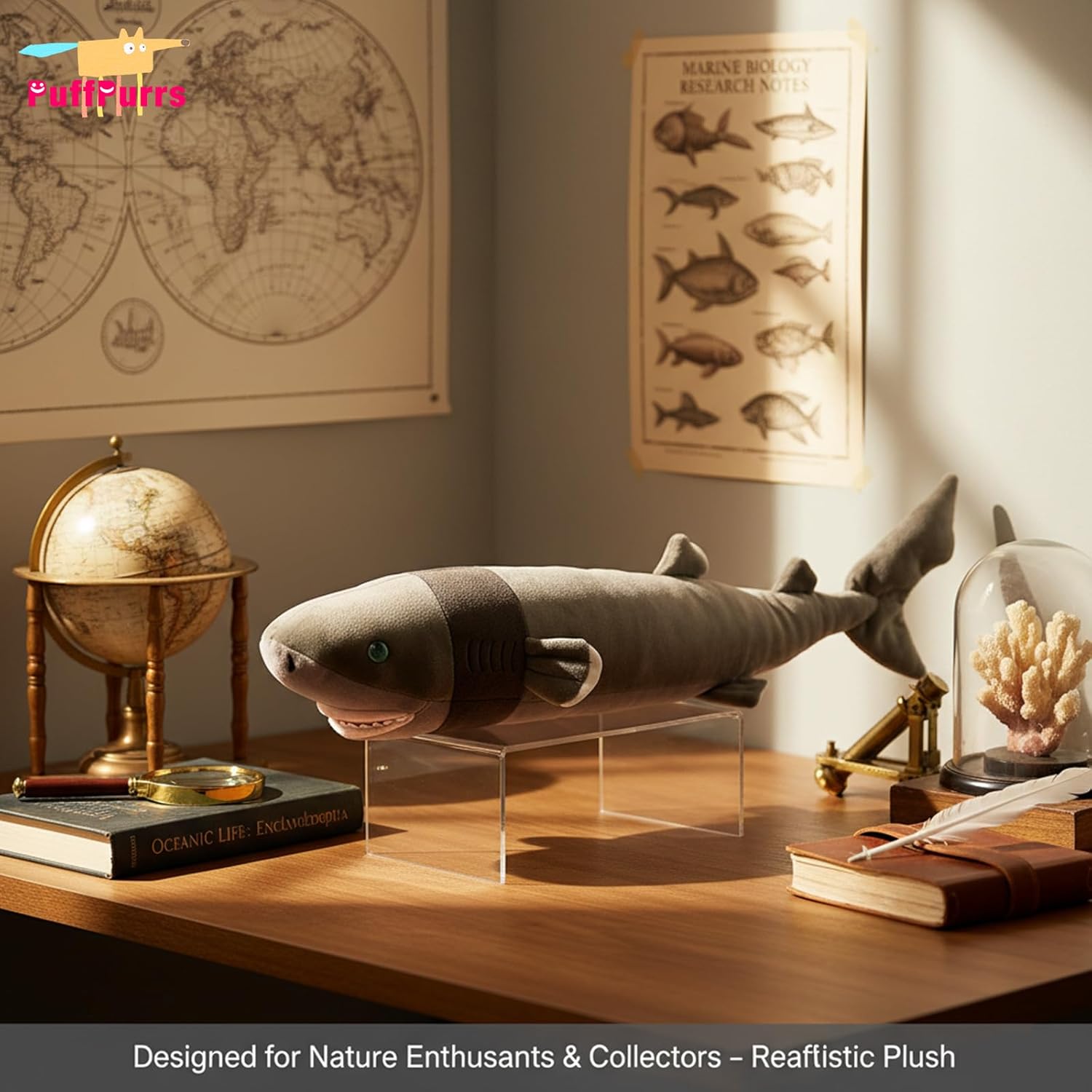 Thumbnail 5 de PuffPurrs Cookiecutter Shark Plush – Lifelike 20in Deep-Sea Toy for Ocean Lovers