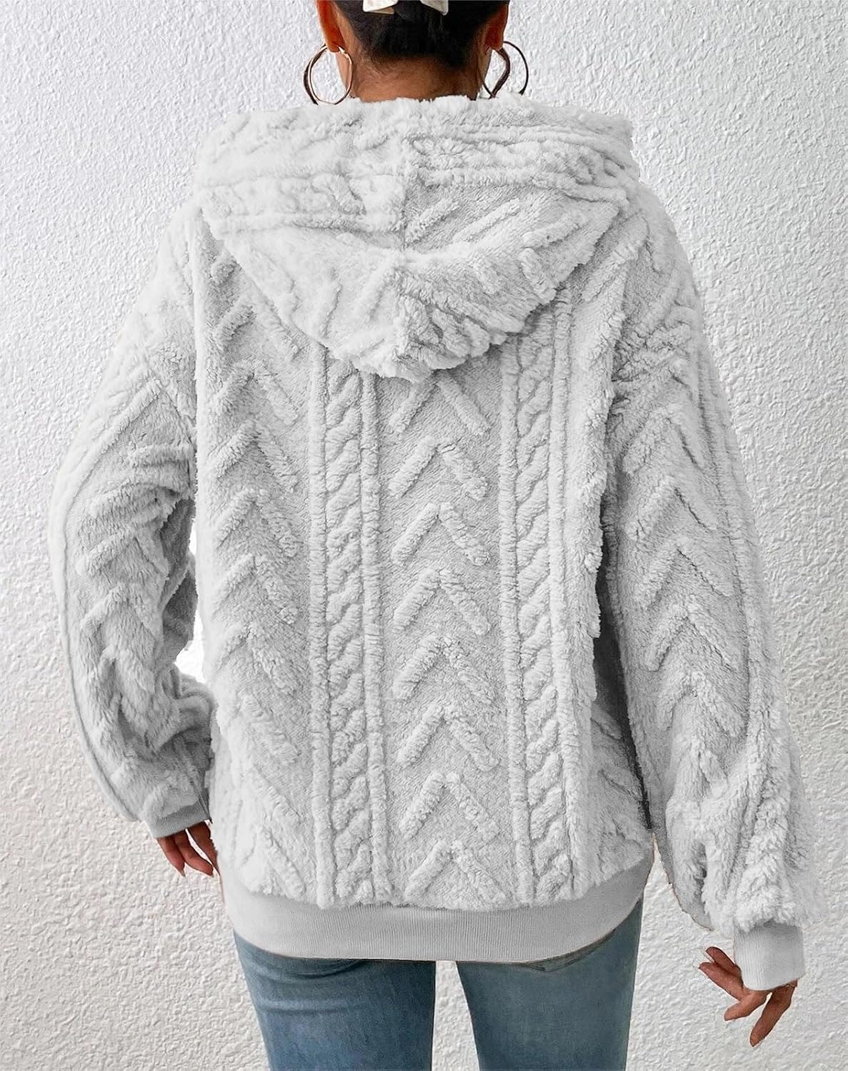 Thumbnail 2 de Zetieny Hoodie Damen Kapuzenpullover Teddy-Fleece: Warmer Casual-Look für Herbst und Winter