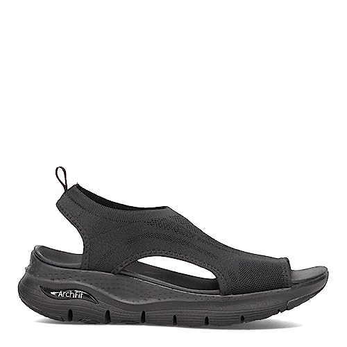 Detalle de Skechers Arch Fit City Catch Mujer Sandali en Black Knit (40 EU) – comodidad con soporte