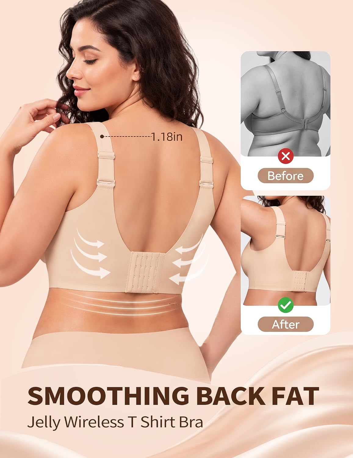 Detalle 2 de PoseFree Wireless Bra in Nylon-Spandex