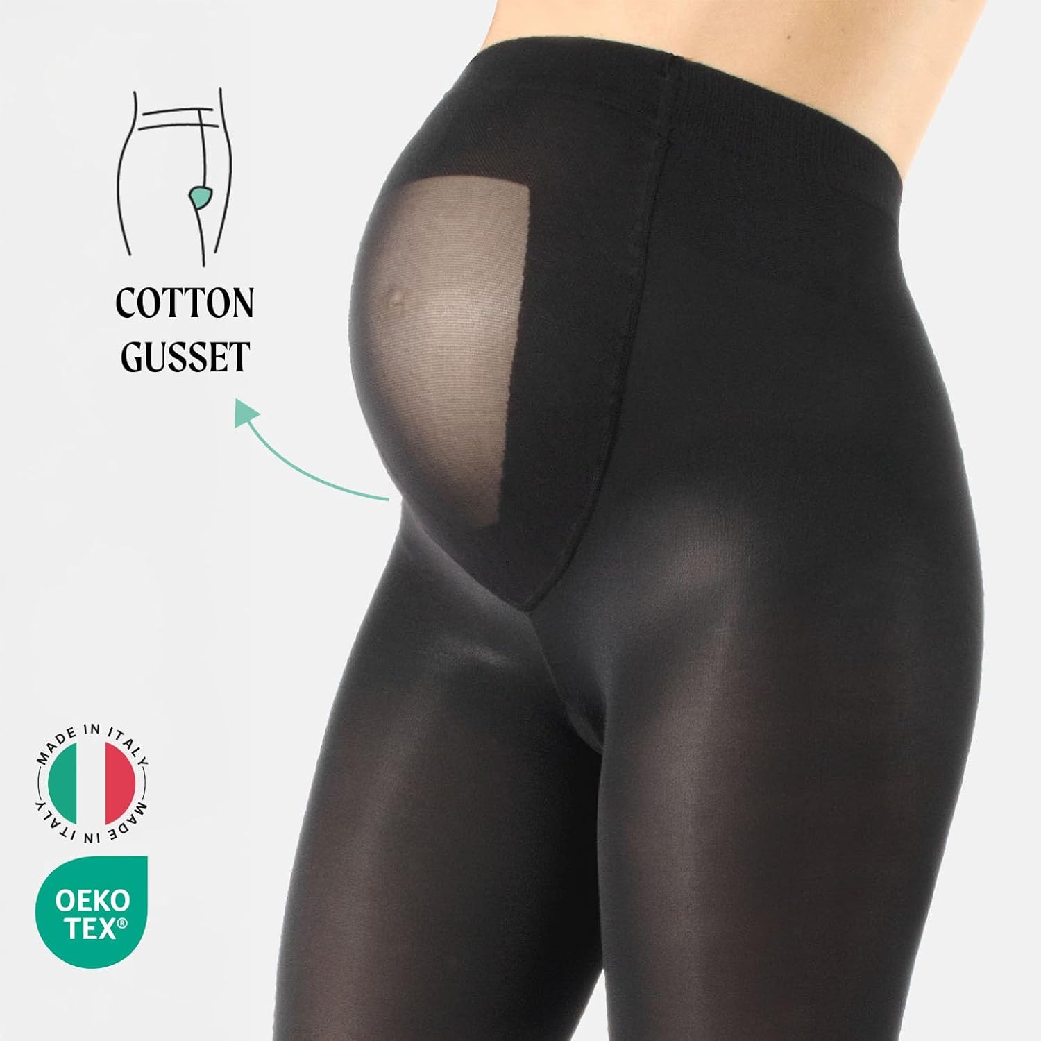 Thumbnail 2 de Calzitaly Opaque Maternity Tights, Micoriber Pregnancy Pantyhose – 100 DEN, Made in Italy