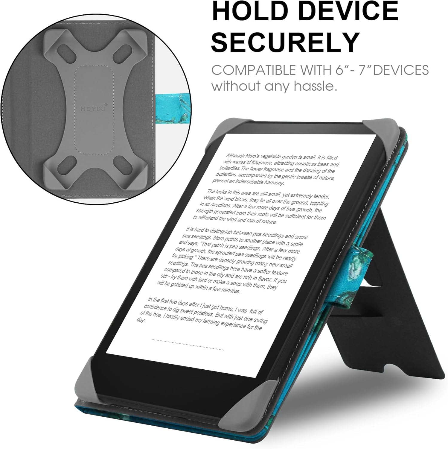 Thumbnail 3 de HoYiXi Universal Hülle für 6–6,8/7" E-Book-Reader mit faltbarem Stand und magnetischem Verschluss