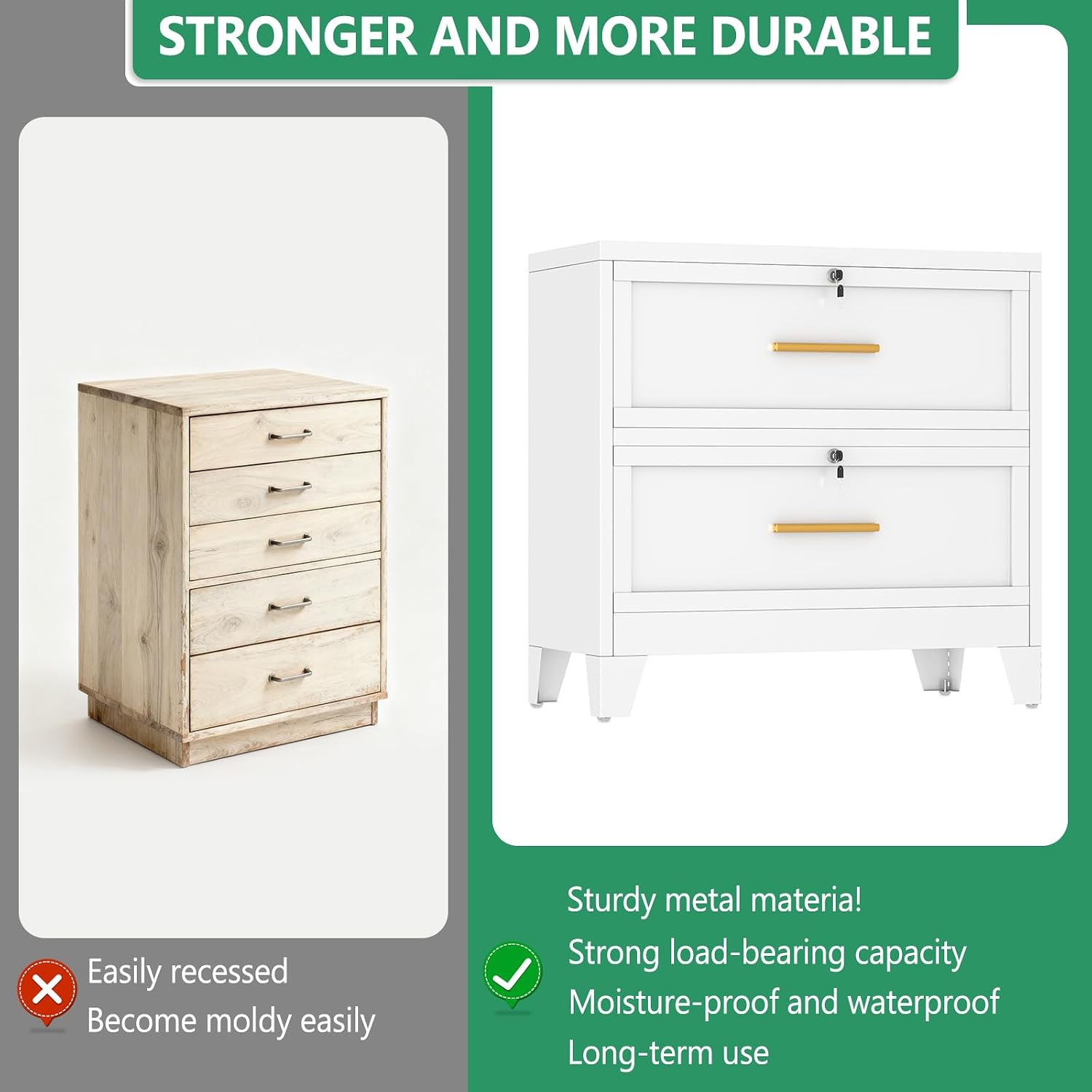 Thumbnail 6 de Lateral File Cabinet with Lock, 2-Drawer