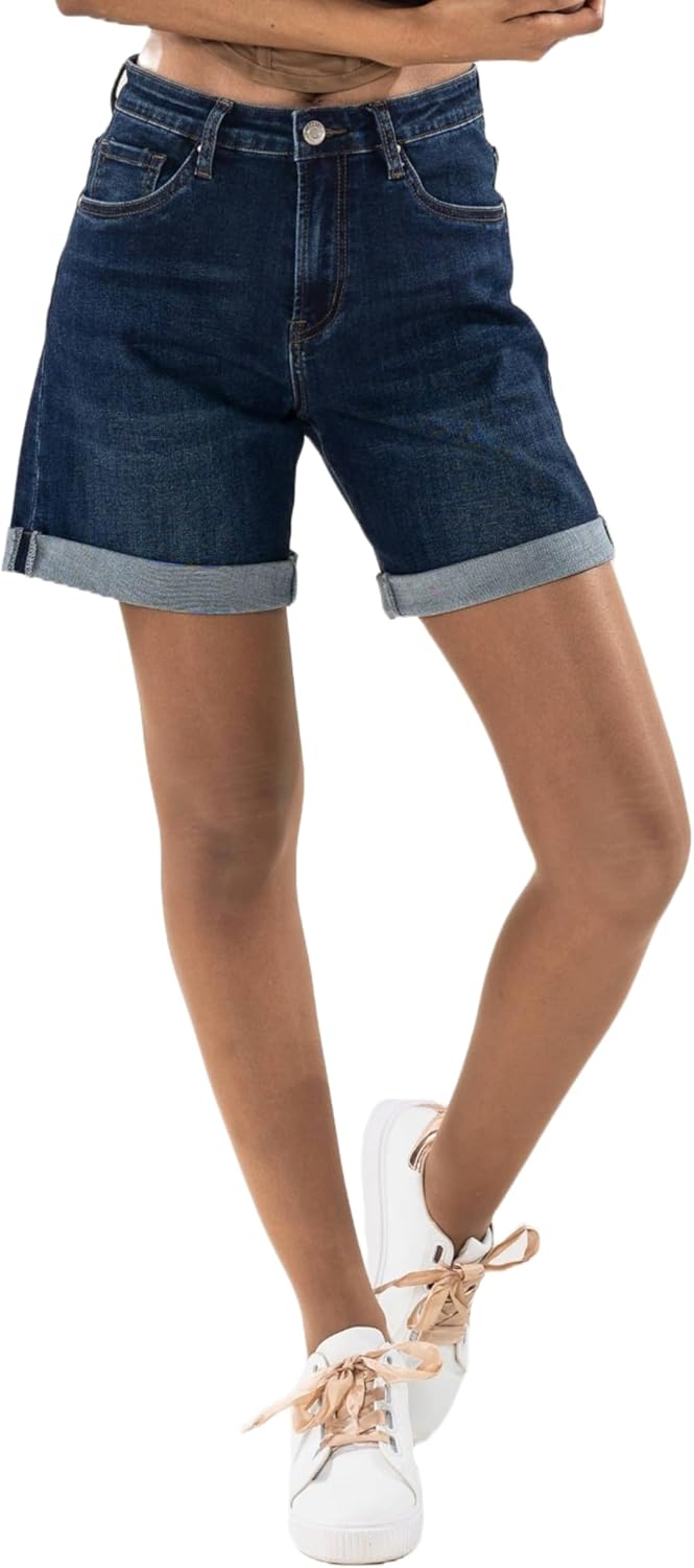 Thumbnail 3 de Nina Carter P208 Damen High-Waist Jeans-Shorts im Used-Look – Mid-Thigh, Sommer-Shorts