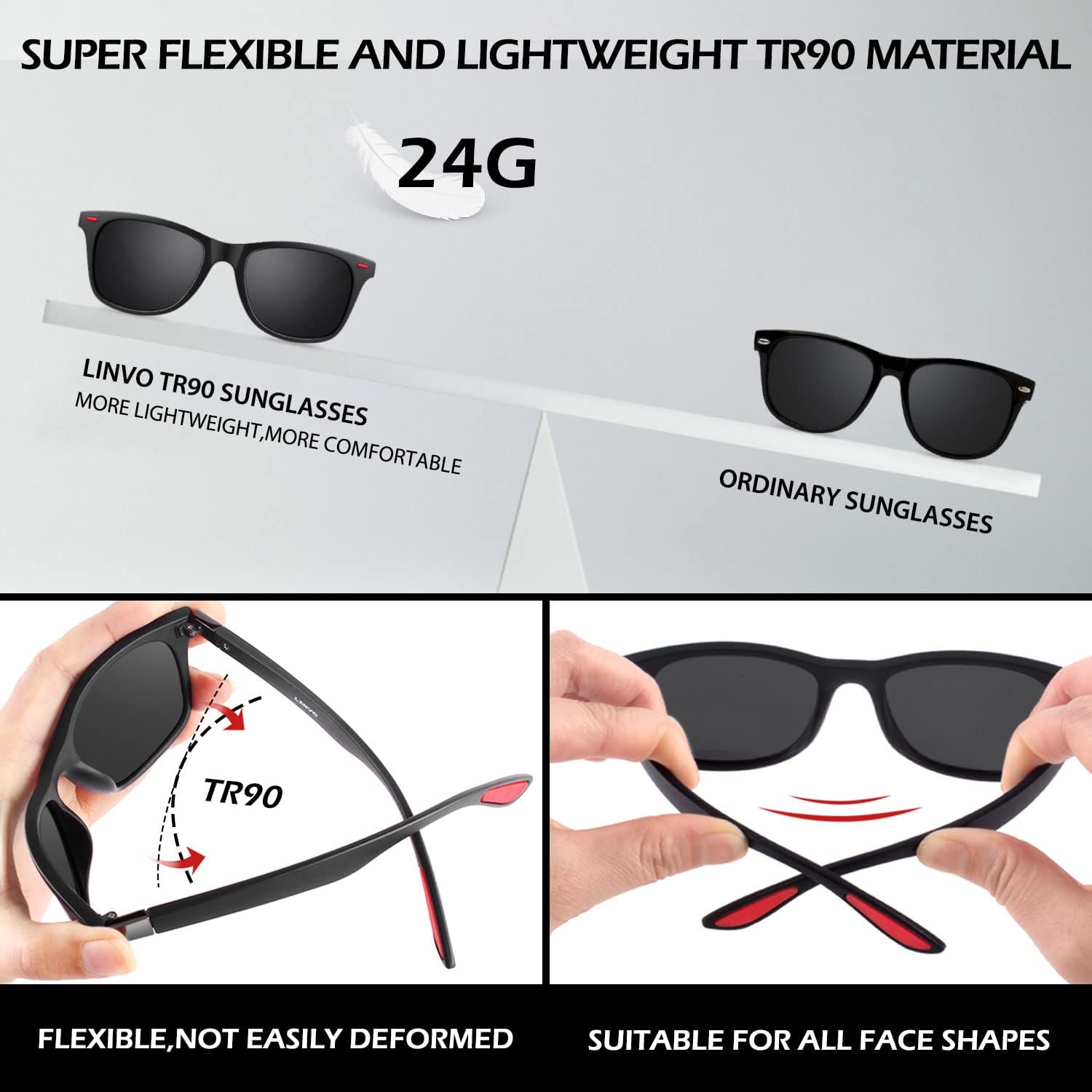 Thumbnail 2 de LINVO polarised sunglasses UV400 protection
