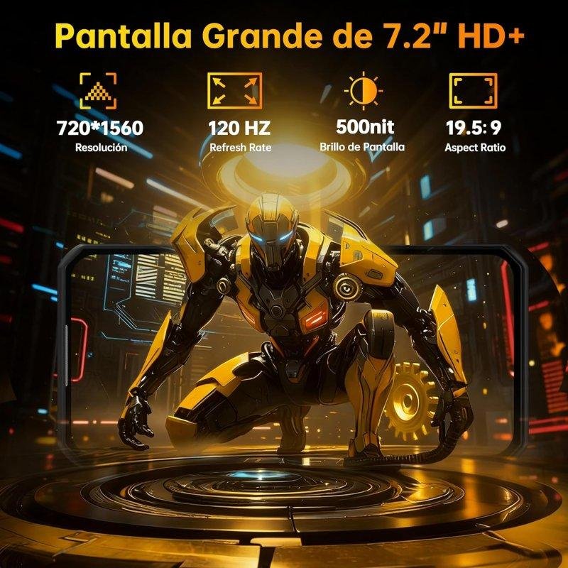 Detalle 2 de Oukitel WP60 5G 12GB 512GB 7,2" Naranja Dual SIM: móvil rugged con batería de larga duración