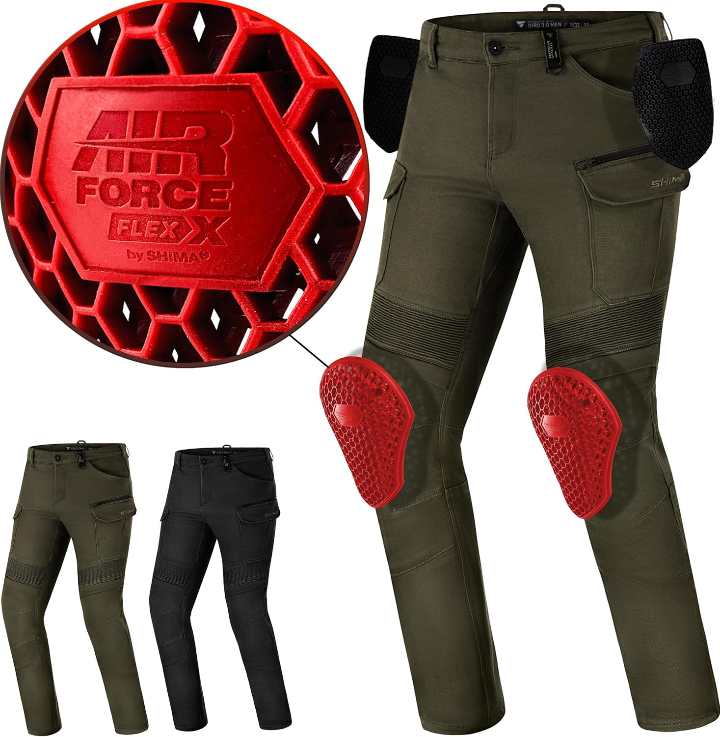 Detalle de Shima Giro 3.0 Motorradhose mit AirForce Knieschonern