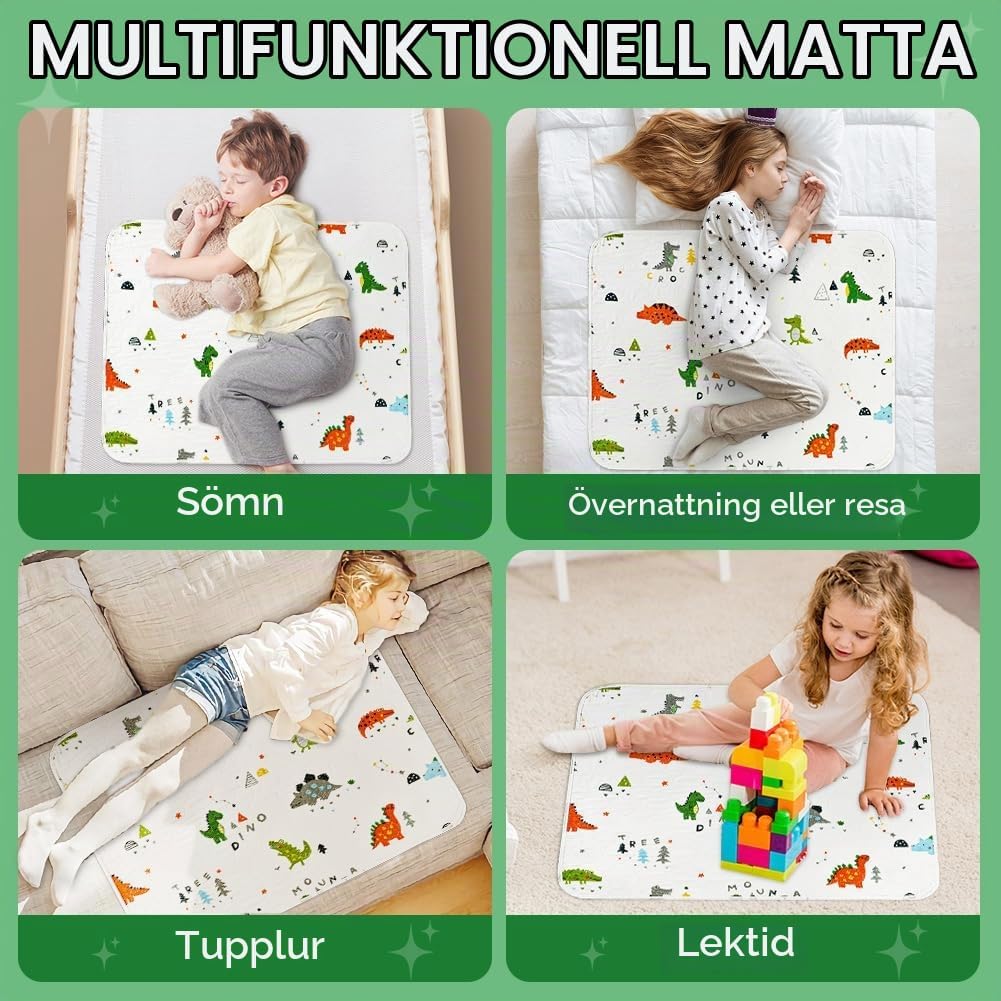 Detalle 2 de Aolso EUV8-GND-KL-FBA potträningsmadrass 70 × 90 cm i bomull, dinosaurie