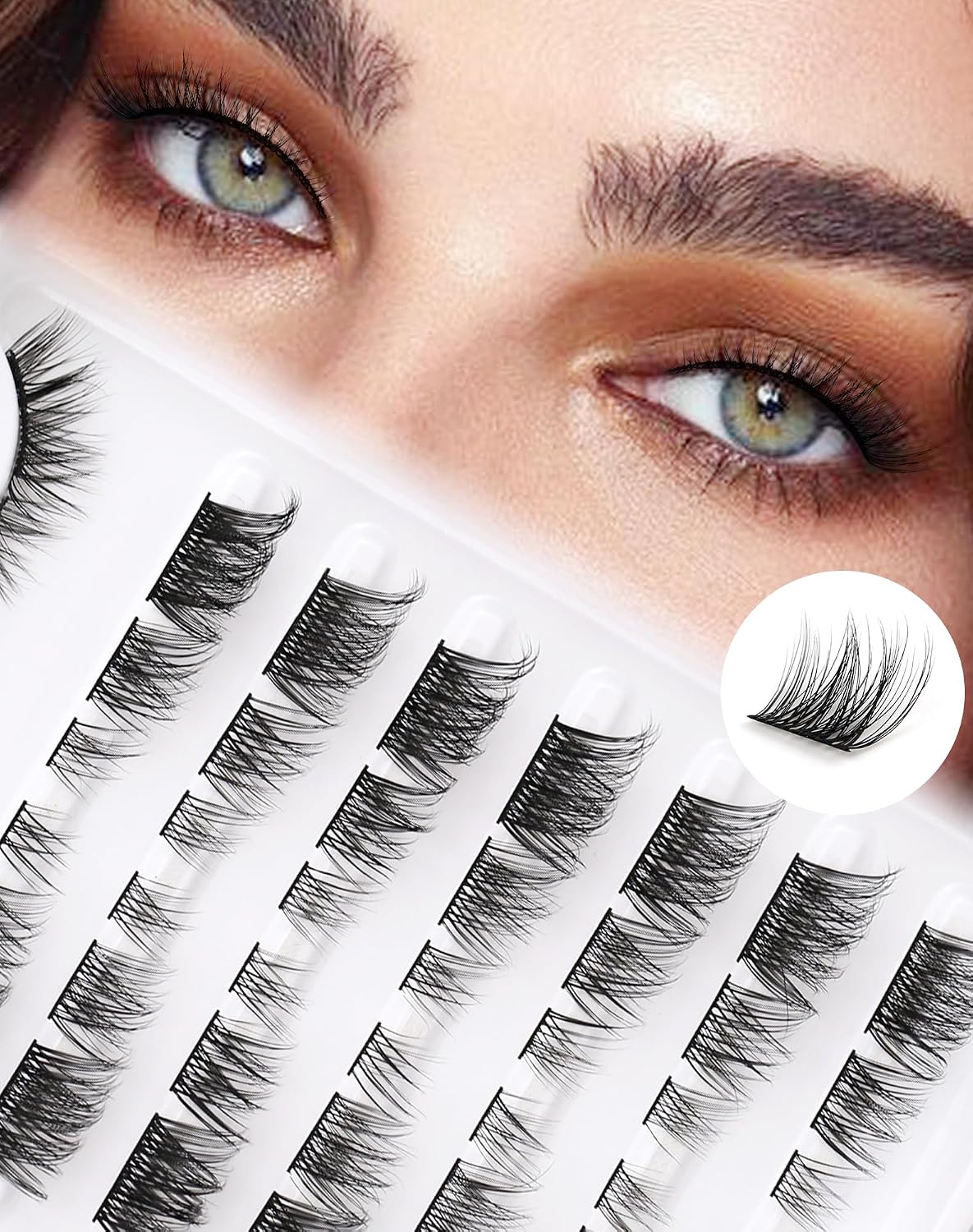 Wimpern Cat Eye Cluster Lashes – Siligli Cat-Eye Look, 8–13 mm, 64 Stück (8 Paar)