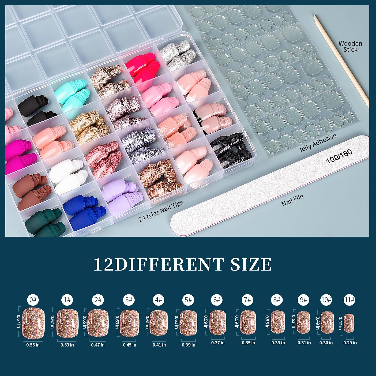 Thumbnail 4 de FANDAMEI 576PCS Press On Nails 24 Colors 💅