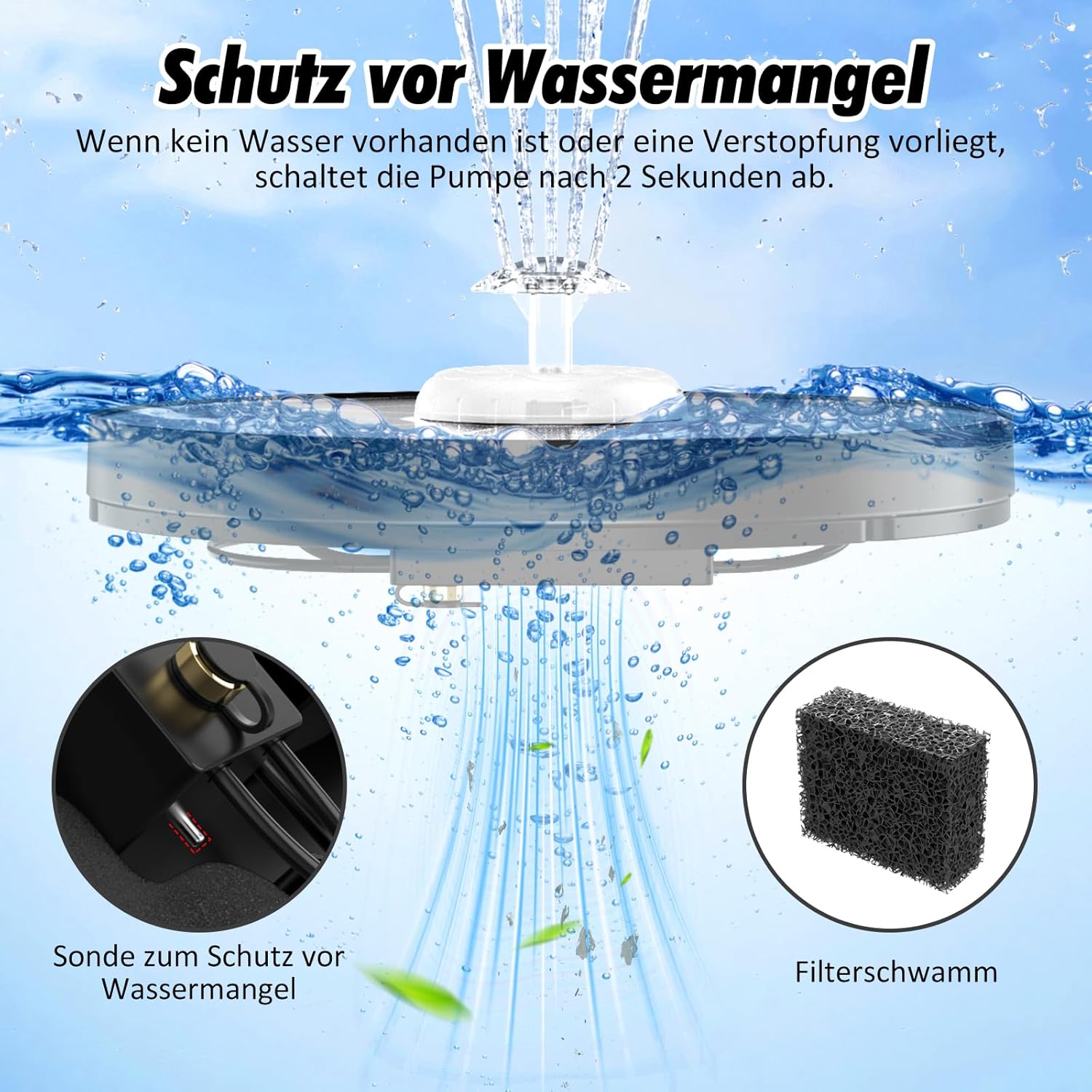 Thumbnail 6 de AISITIN 6.5W LED Solar Springbrunnen für Außen mit Fernbedienung