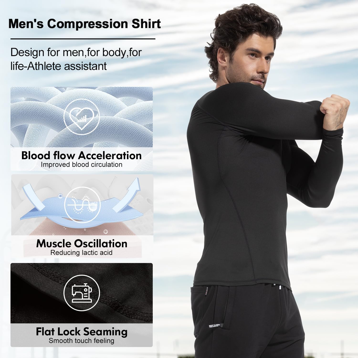 Detalle de Compression Shirts 4 Pack Cooling Dry for Men