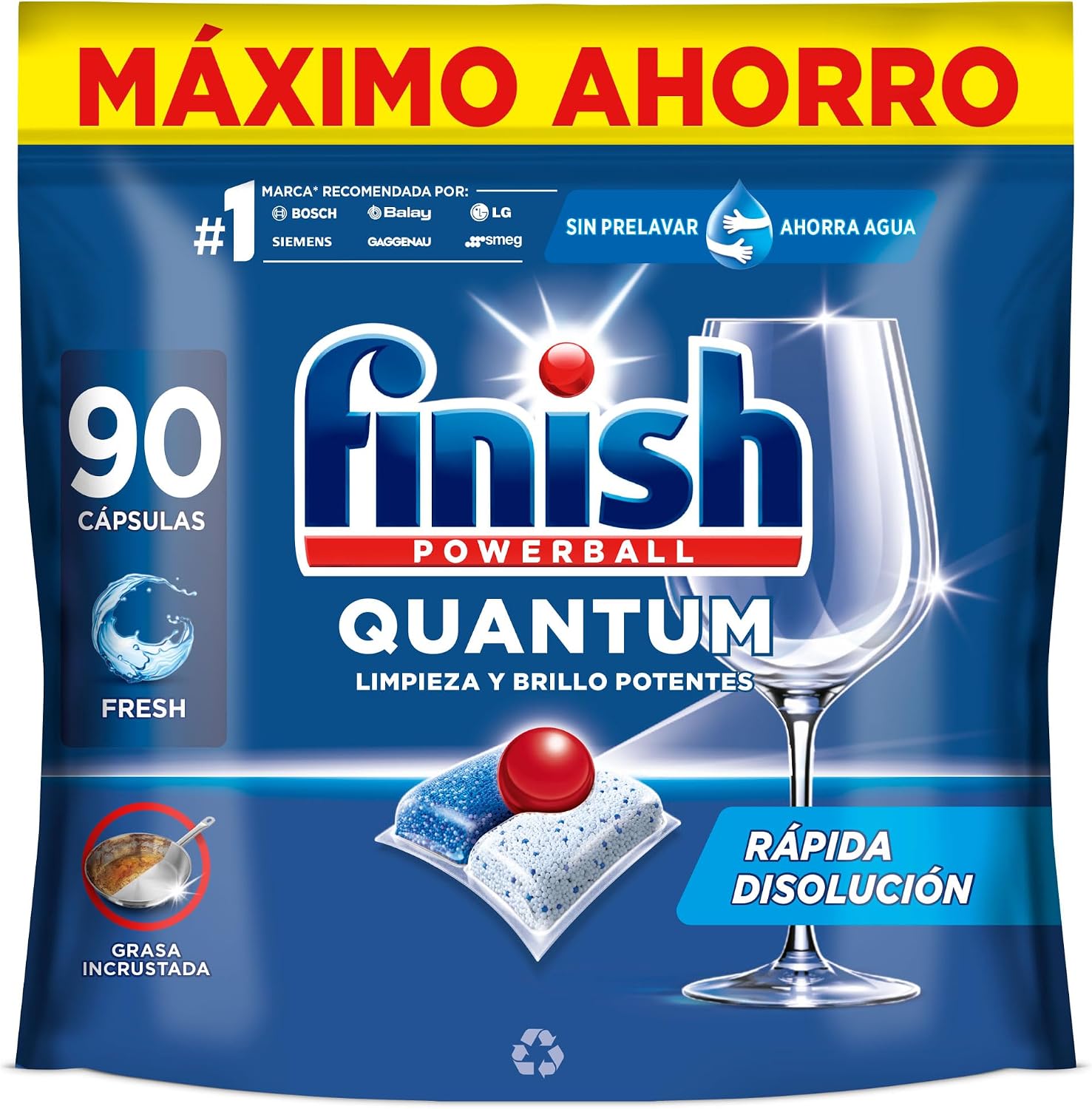Finish Powerball Quantum All in 1 — 90 pastillas para lavavajillas