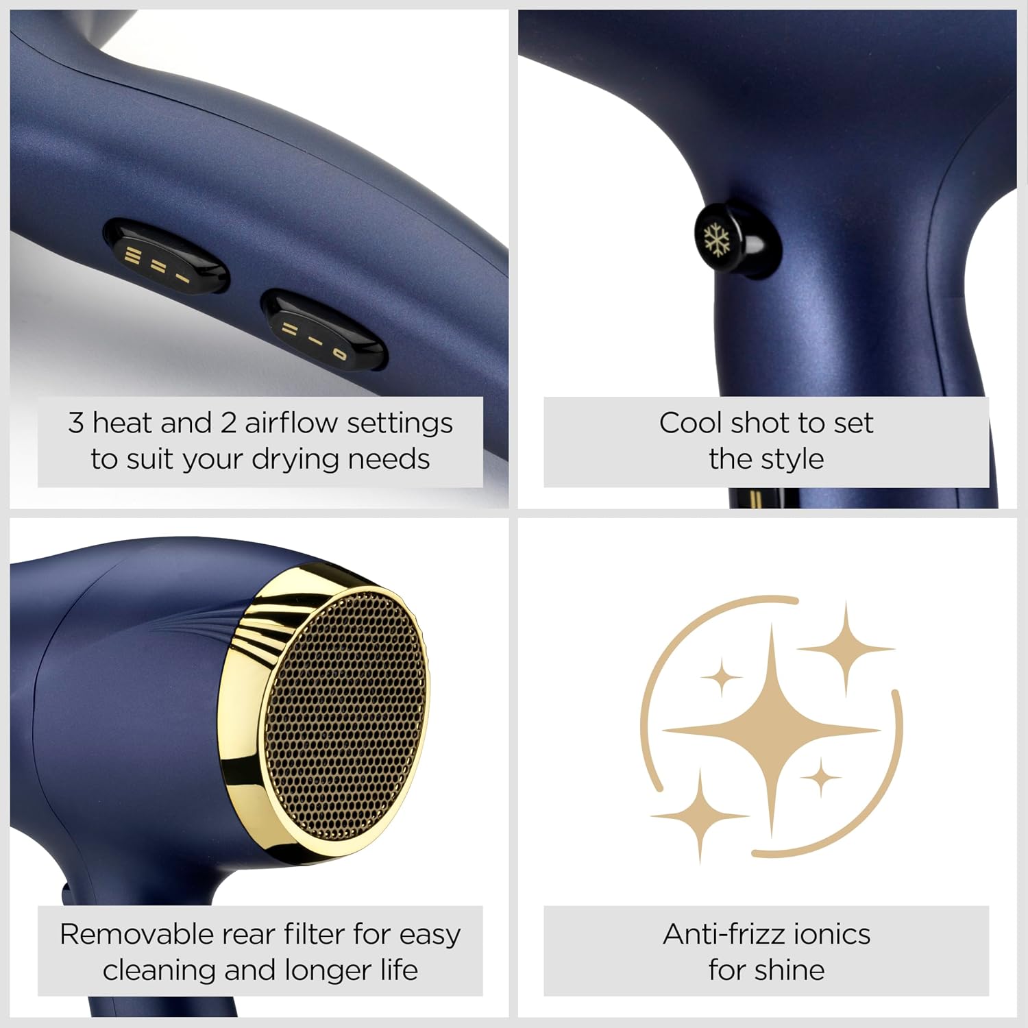 Detalle 2 de BaByliss 2300W Midnight Luxe Hair Dryer