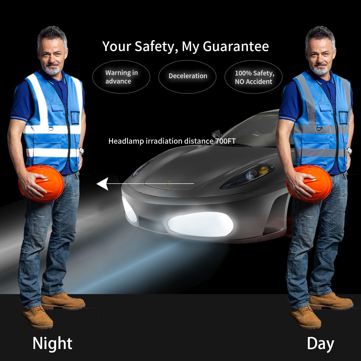 Thumbnail 3 de Tydon Guardian Hi Vis Reflective Vest – ANSI/ISEA 107 Class 2, 5 Pocket Breathable Safety Vest