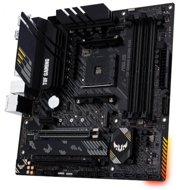 Detalle de Asus TUF GAMING B550M-PLUS: placa base sólida para gaming en formato m-ATX