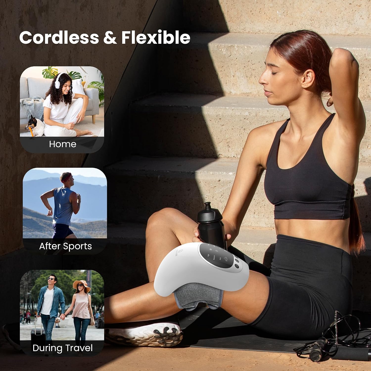 Thumbnail 6 de COMFIER Knie-Massagegerät kabellos mit Rotlicht, LCD-Display, Wärme- & Vibrationsmassage (3 Temperaturen)