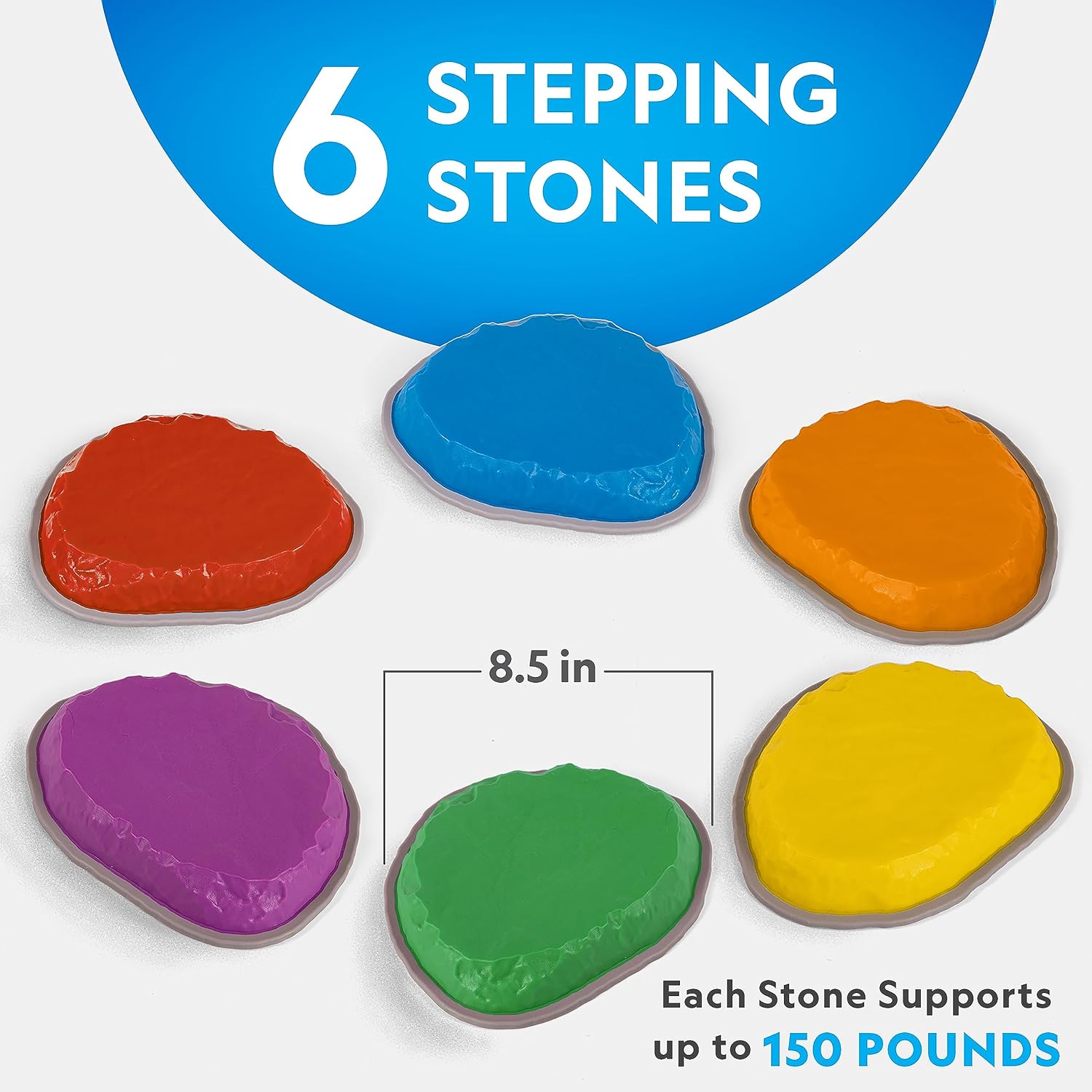 Detalle de National Geographic Stepping Stones for Kids – Durable, Non-Slip Balance Stones with Spinner