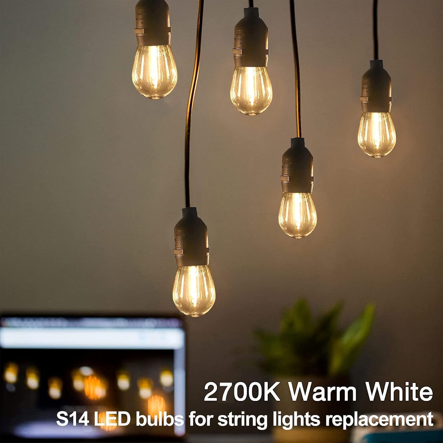 Thumbnail 3 de BRIMAX 25PACK 2W S14 LED Outdoor Edison Bulbs (E27) – Warm White 2700K, Non-Dimmable, Shatterproof Replacement for UK String Lights