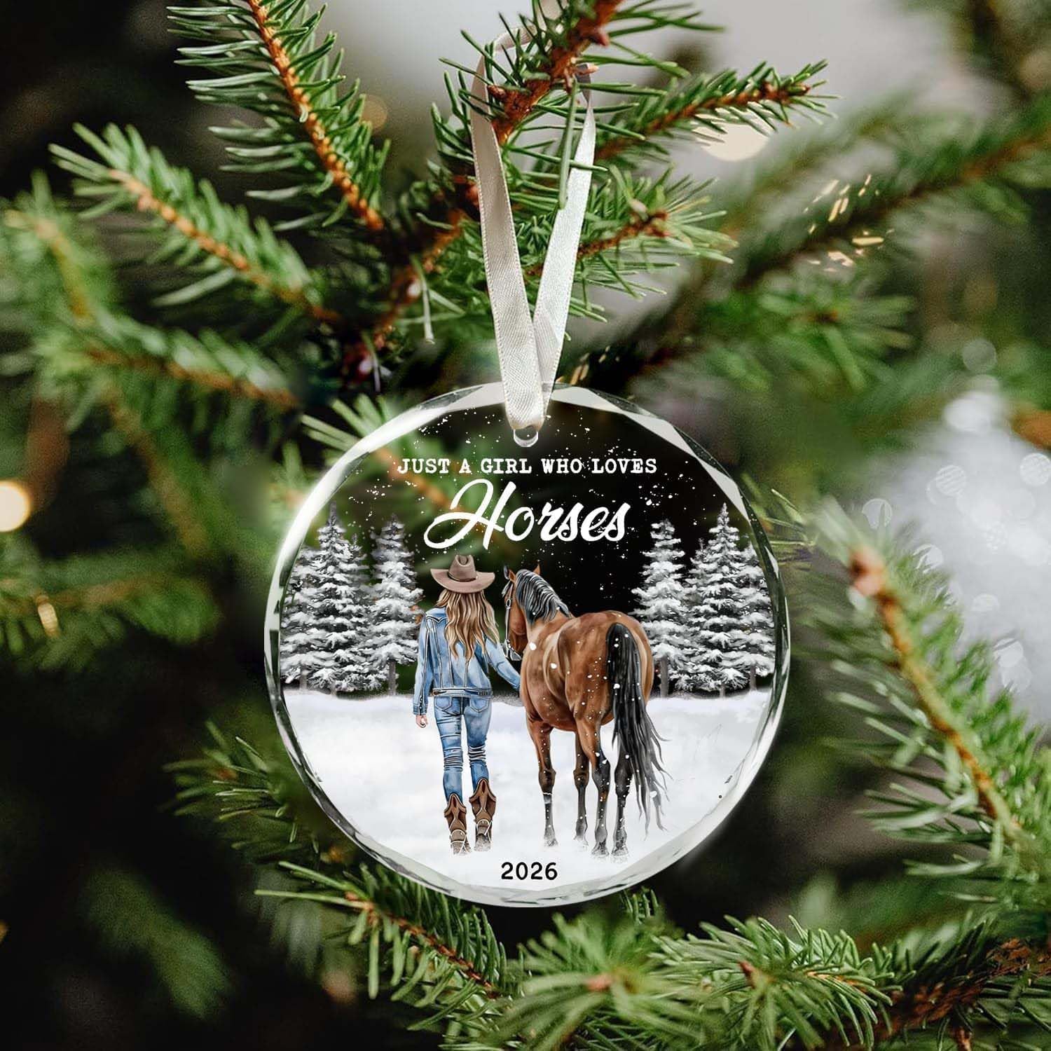 Detalle de Glass Horse Christmas Ornament 2026
