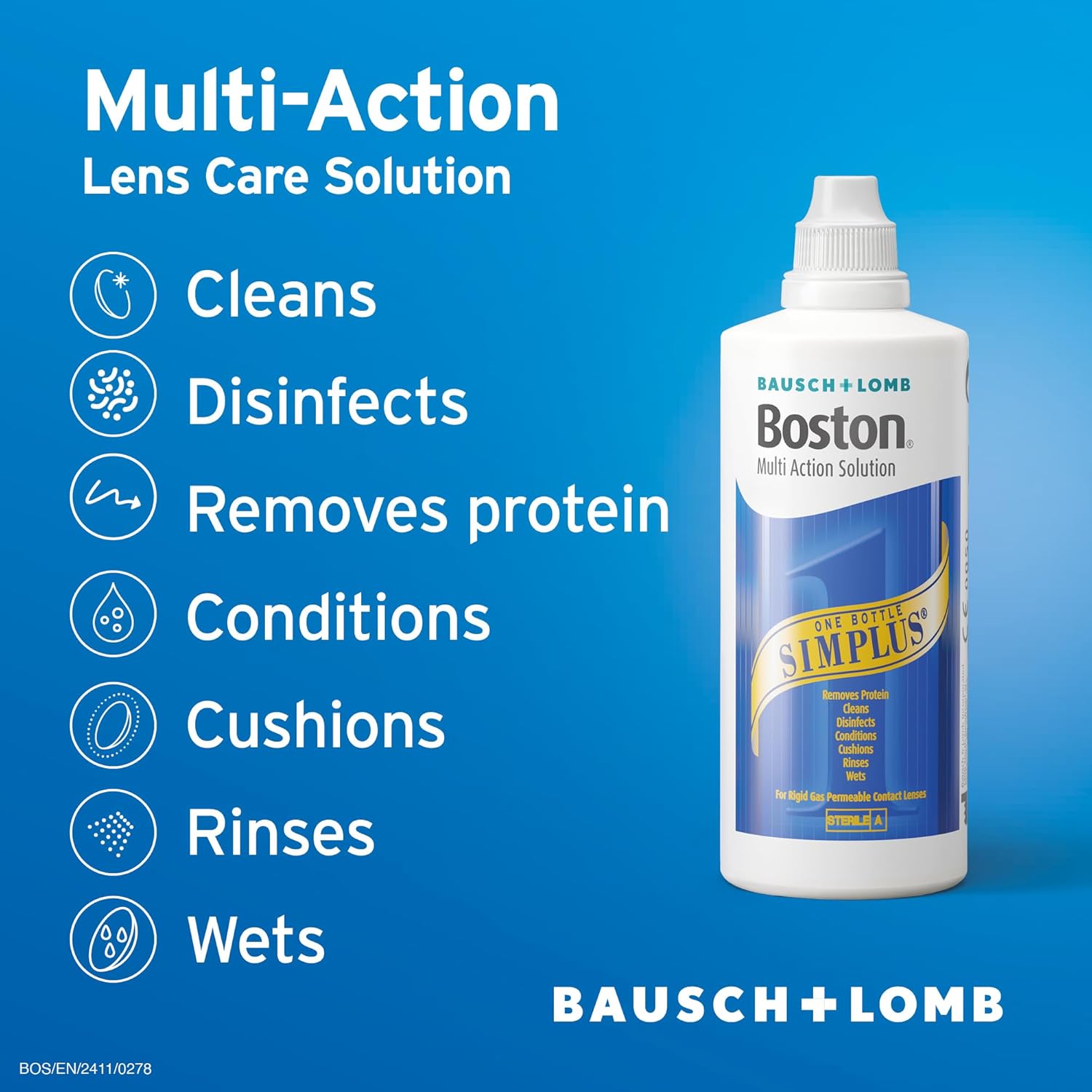 Thumbnail 4 de Boston Simplus Multi-Action Solution (120ml) for RGP lenses – clean, disinfect & condition with lens case